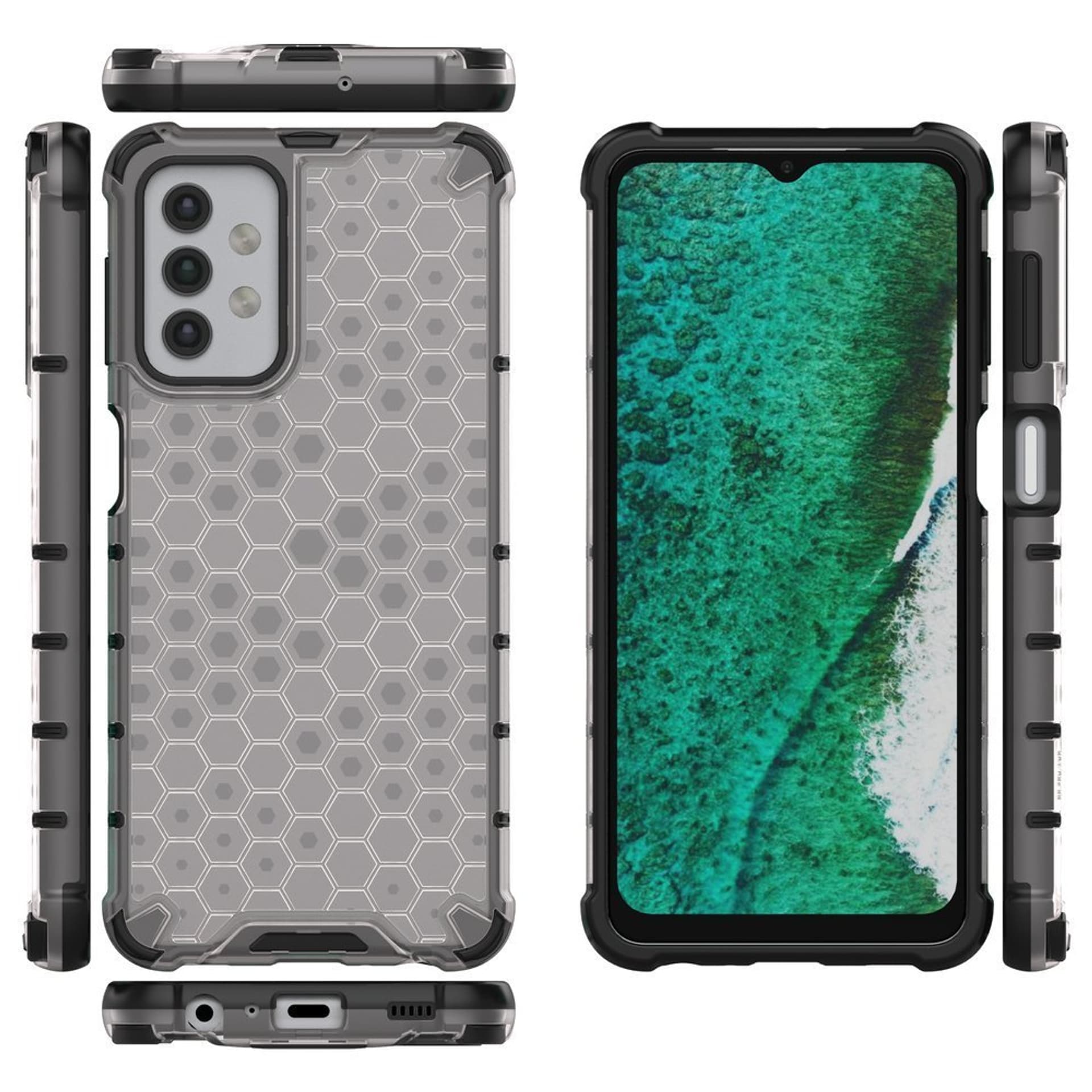 

Honeycomb etui pancerny pokrowiec z żelową ramką Samsung Galaxy A32 5G przezroczysty