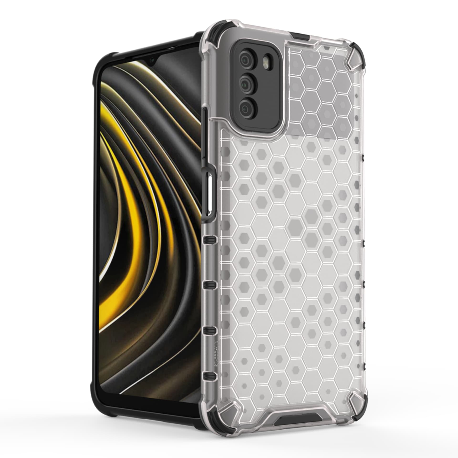 

Honeycomb etui pancerny pokrowiec z żelową ramką Xiaomi Poco M3 przezroczysty