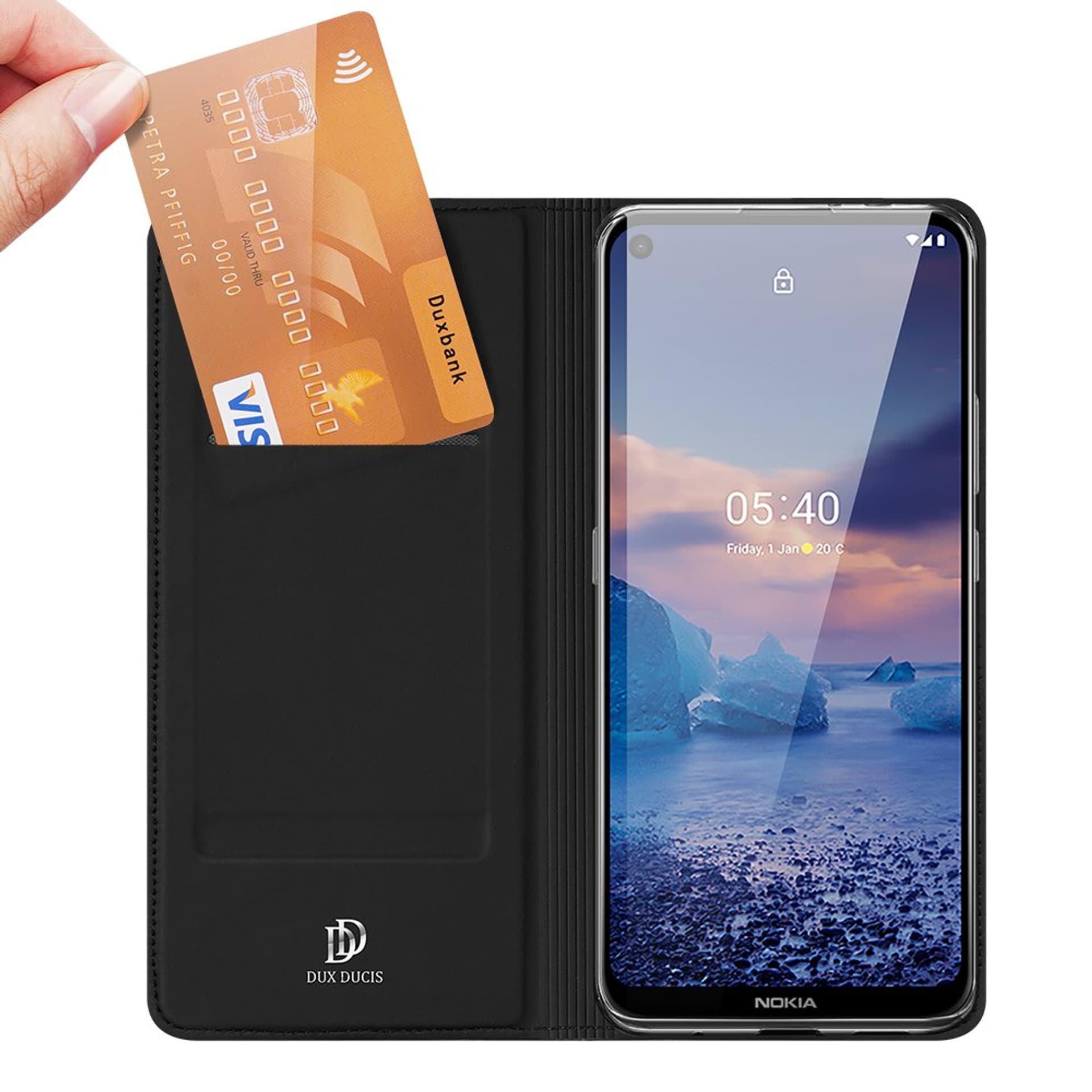 

DUX DUCIS Skin Pro kabura etui pokrowiec z klapką Nokia 5.4 czarny