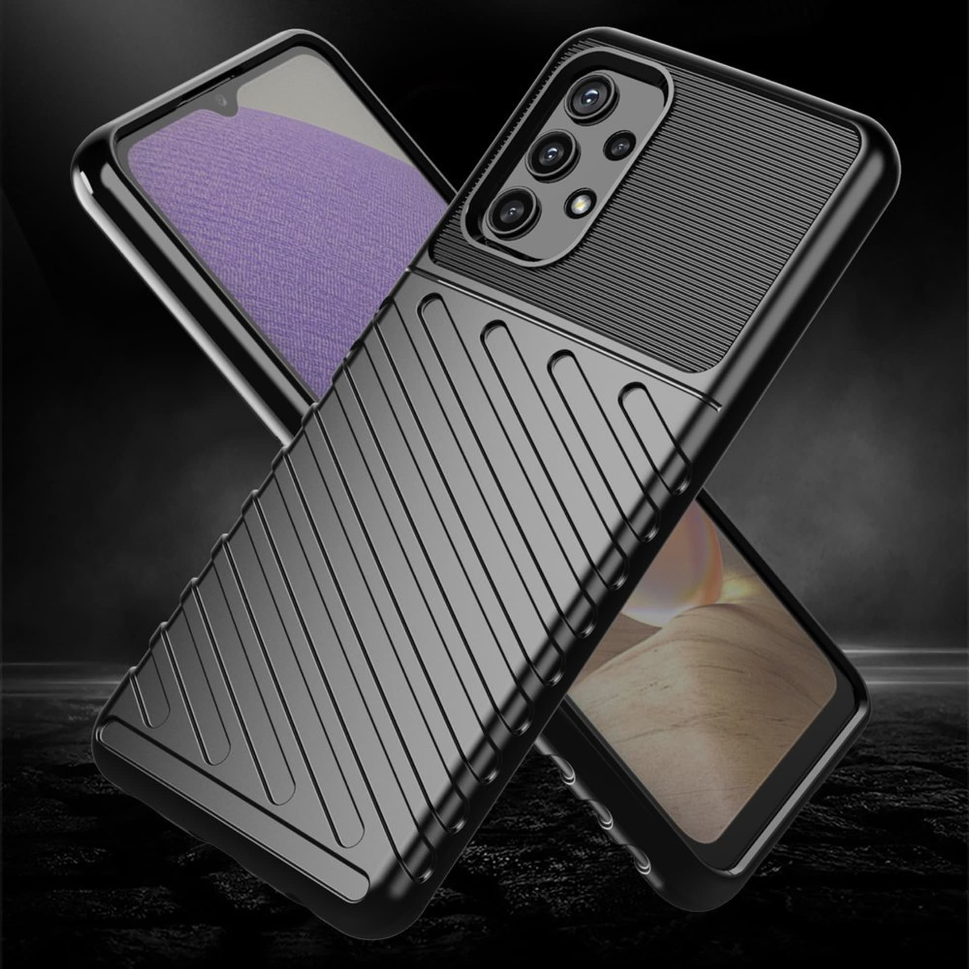 

Thunder Case elastyczne pancerne etui pokrowiec Samsung Galaxy A32 5G czarny