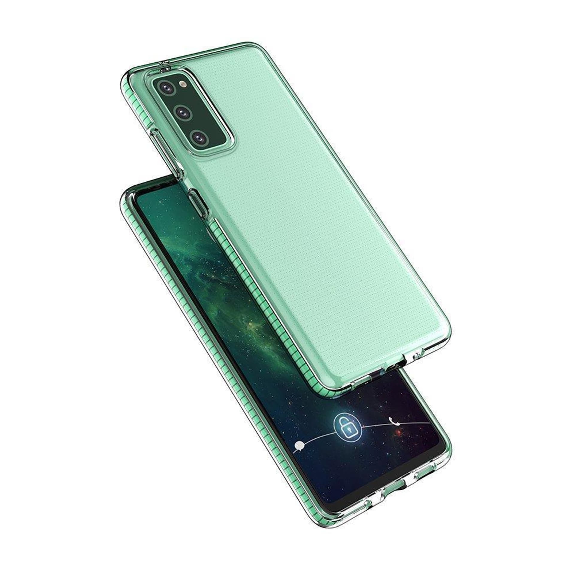 

Spring Case pokrowiec żelowe etui z kolorową ramką do Samsung Galaxy A72 4G czarny