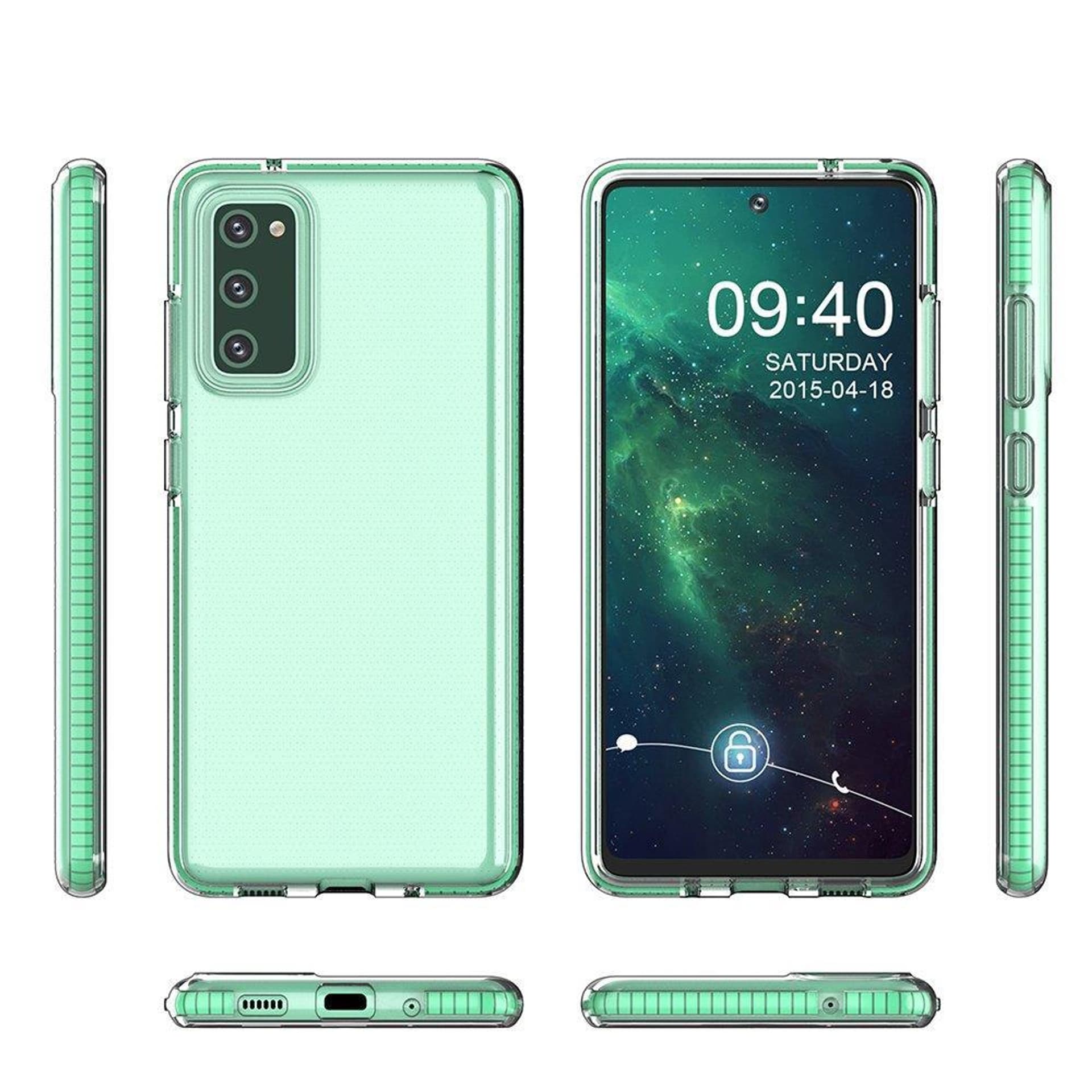 

Spring Case pokrowiec żelowe etui z kolorową ramką do Samsung Galaxy A72 4G jasnoniebieski