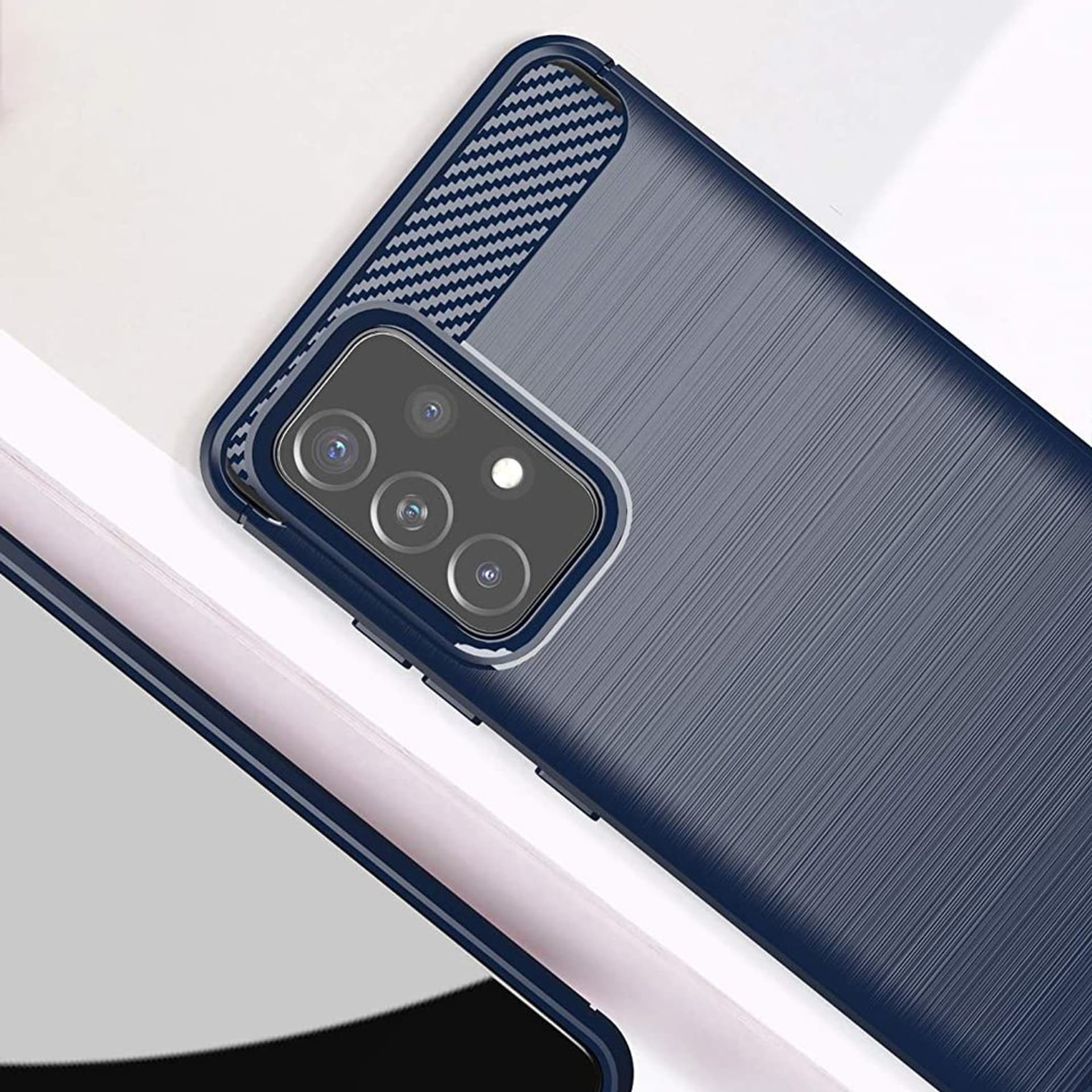 

Carbon Case elastyczne etui pokrowiec Samsung Galaxy A72 4G niebieski