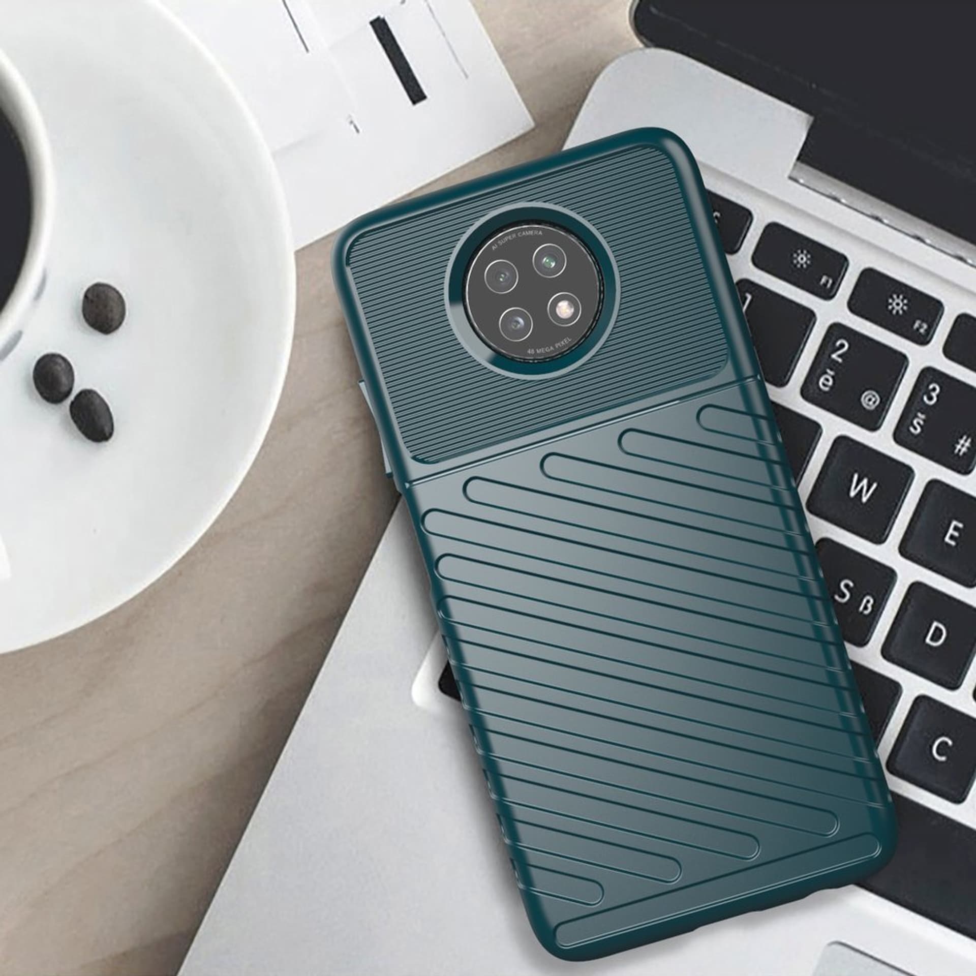 

Thunder Case elastyczne pancerne etui pokrowiec Xiaomi Redmi Note 9T 5G zielony
