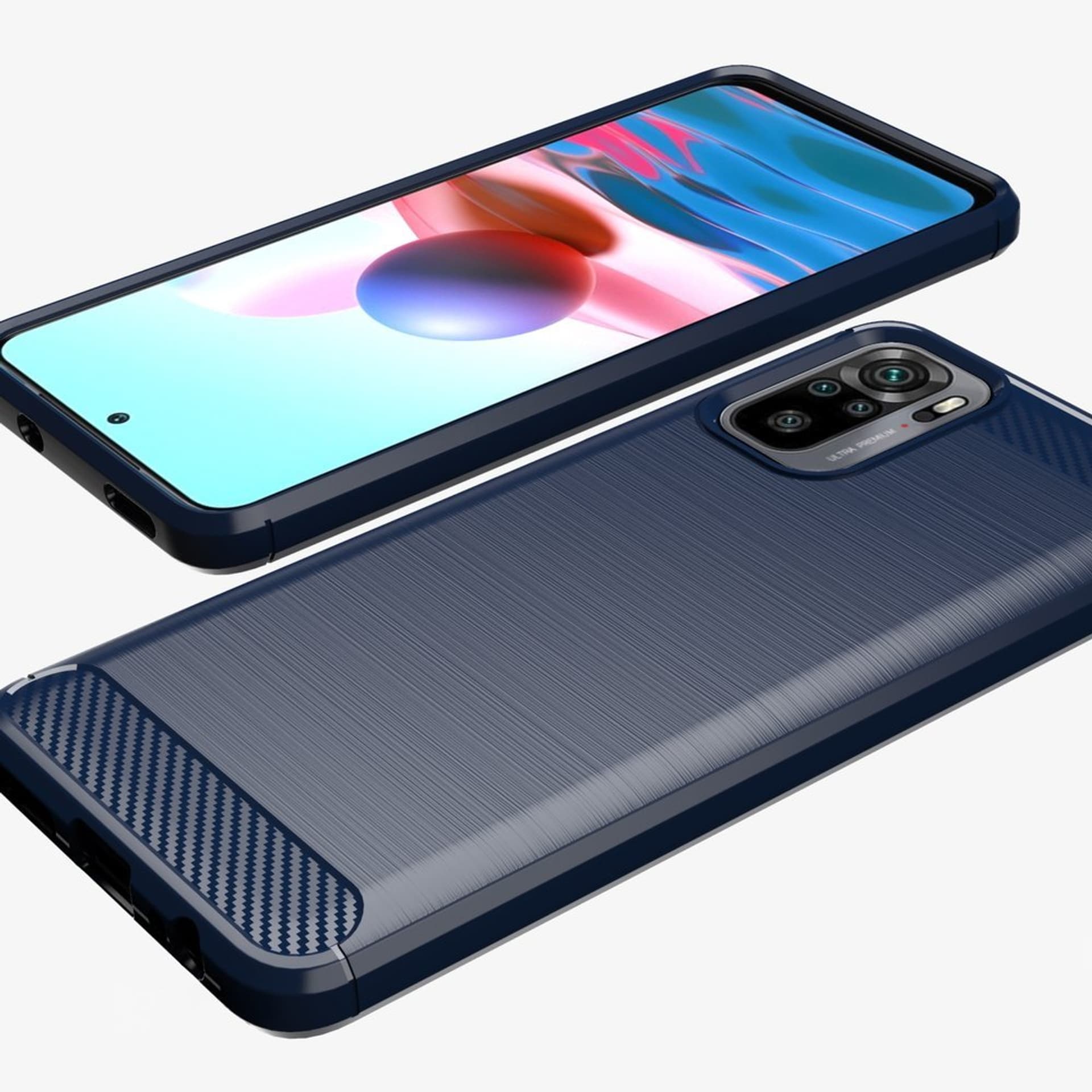 

Carbon Case elastyczne etui pokrowiec Xiaomi Redmi Note 10 / Redmi Note 10S niebieski