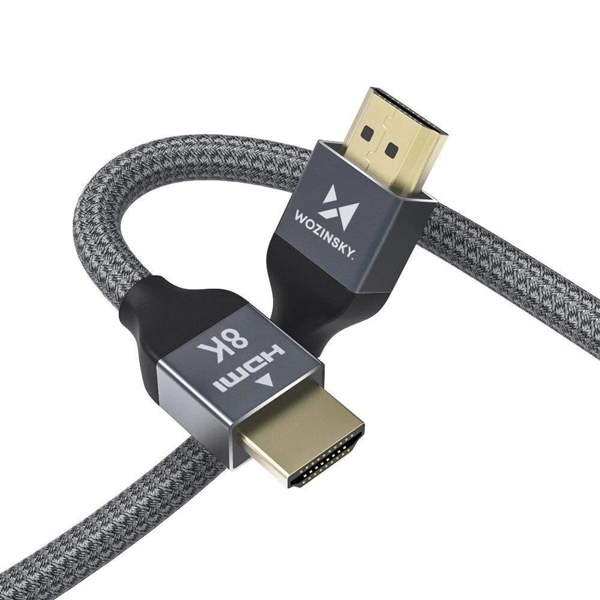 

Wozinsky kabel HDMI 2.1 8K 60 Hz 48 Gbps / 4K 120 Hz / 2K 144 Hz 2 m srebrny (WHDMI-20)