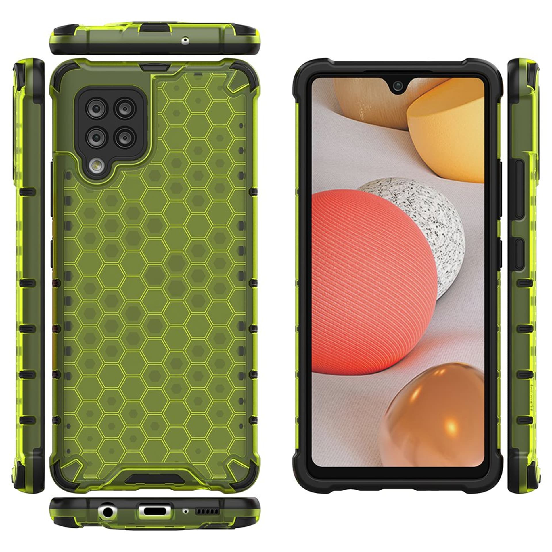 

Honeycomb etui pancerny pokrowiec z żelową ramką Samsung Galaxy A42 5G zielony