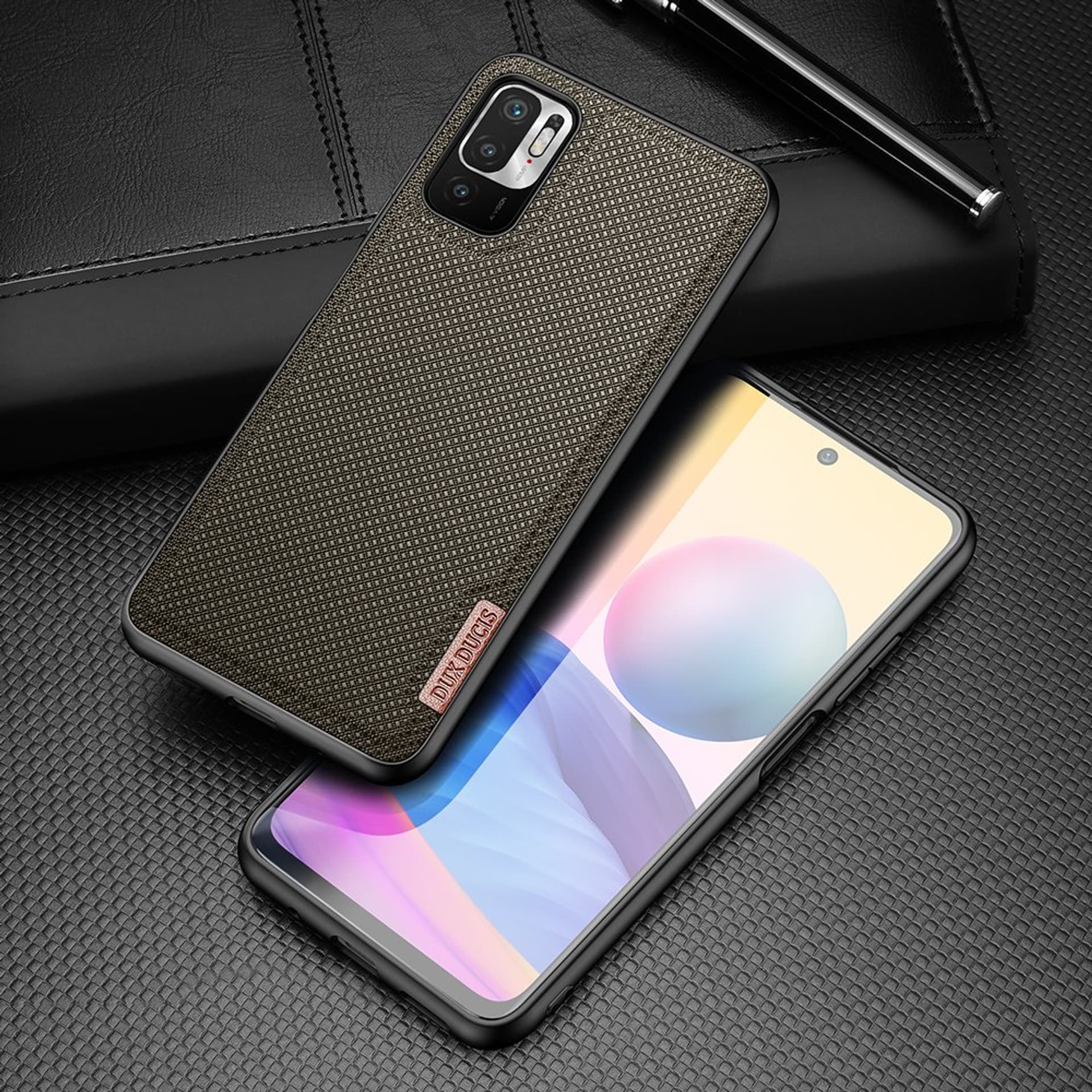 

Dux Ducis Fino etui pokrowiec pokryty nylonowym materiałem Xiaomi Redmi Note 10 5G / POCO M3 PRO zielony