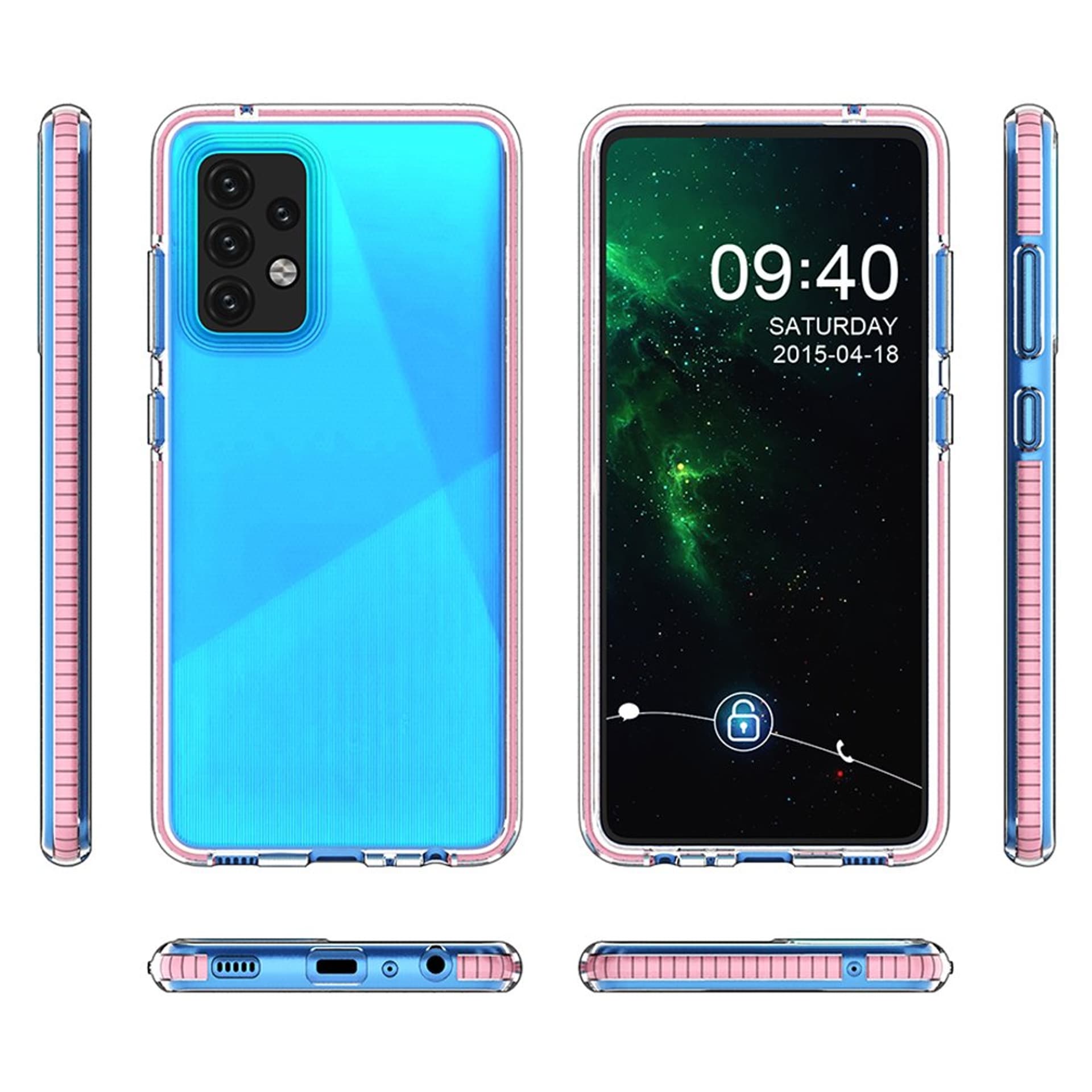 

Spring Case pokrowiec żelowe etui z kolorową ramką do Samsung Galaxy A52s 5G / A52 5G / A52 4G czarny