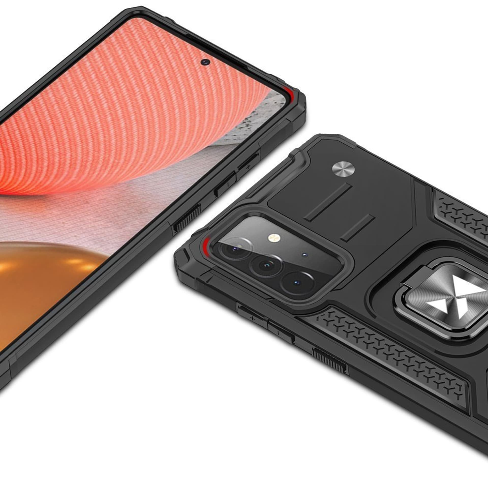 

Wozinsky Ring Armor pancerne hybrydowe etui pokrowiec + magnetyczny uchwyt Samsung Galaxy A72 4G czarny