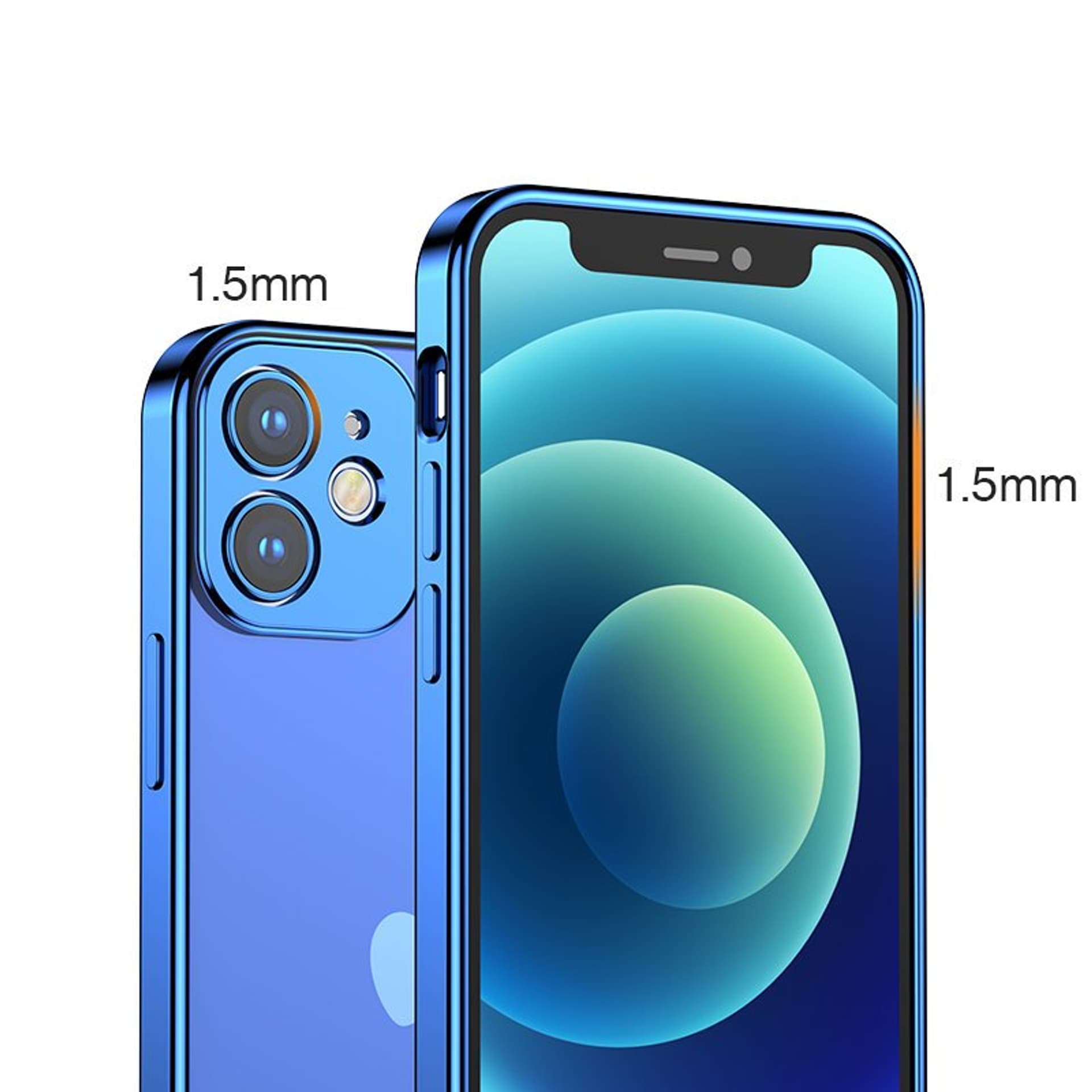 

Joyroom New Beauty Series ultra cienkie przezroczyste etui z metaliczną ramką do iPhone 12 Pro ciemno-niebieski (JR-BP743)