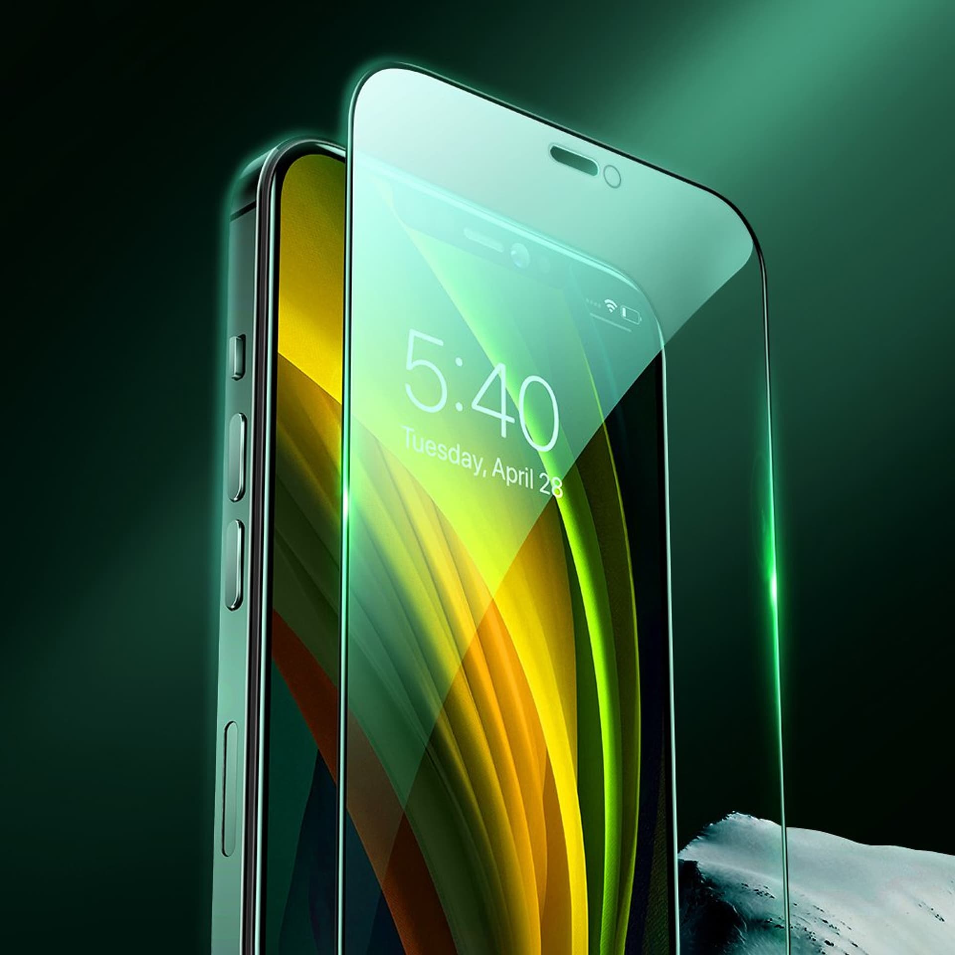 

Joyroom Knight Series zielone szkło hartowane 2,5D z filtrem Anti Blue Light na cały ekran do iPhone 12 Pro Max czarny (JR-PF600)