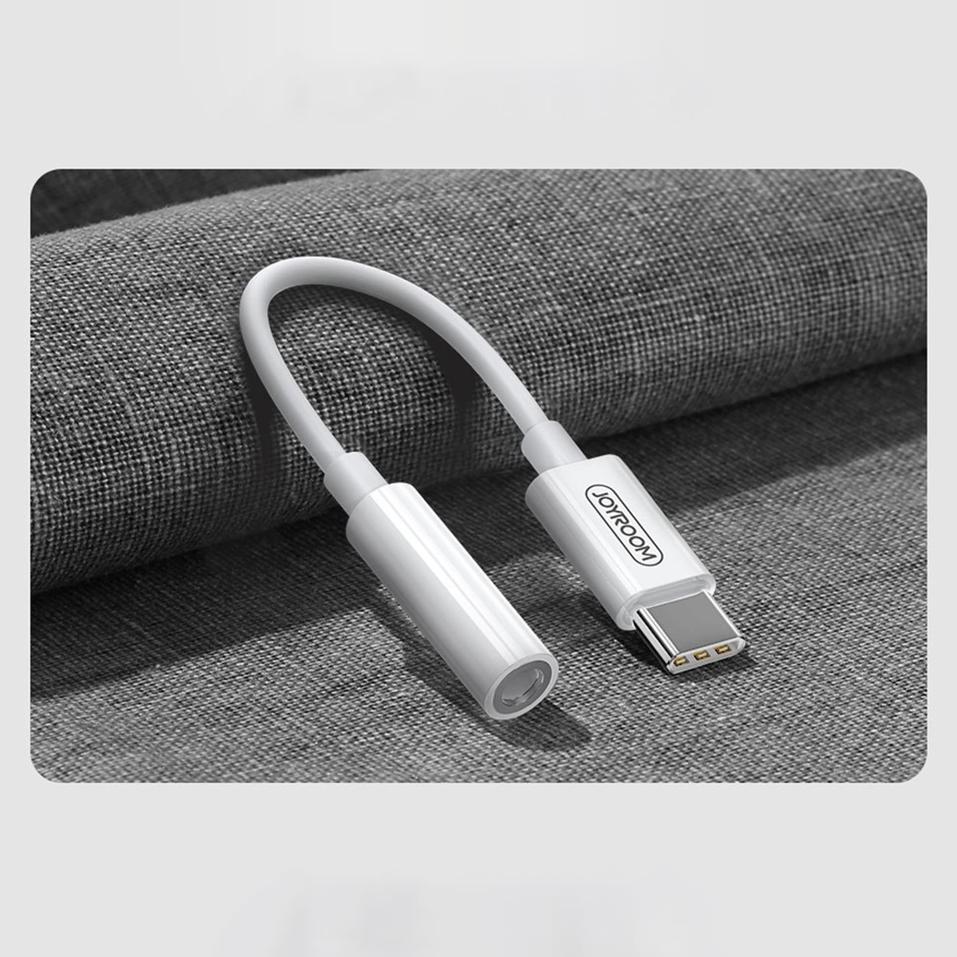 

Joyroom adapter przejściówka słuchawek 3,5 mm mini jack (żeński) - USB Typ C (męski) biały (SH-C1)