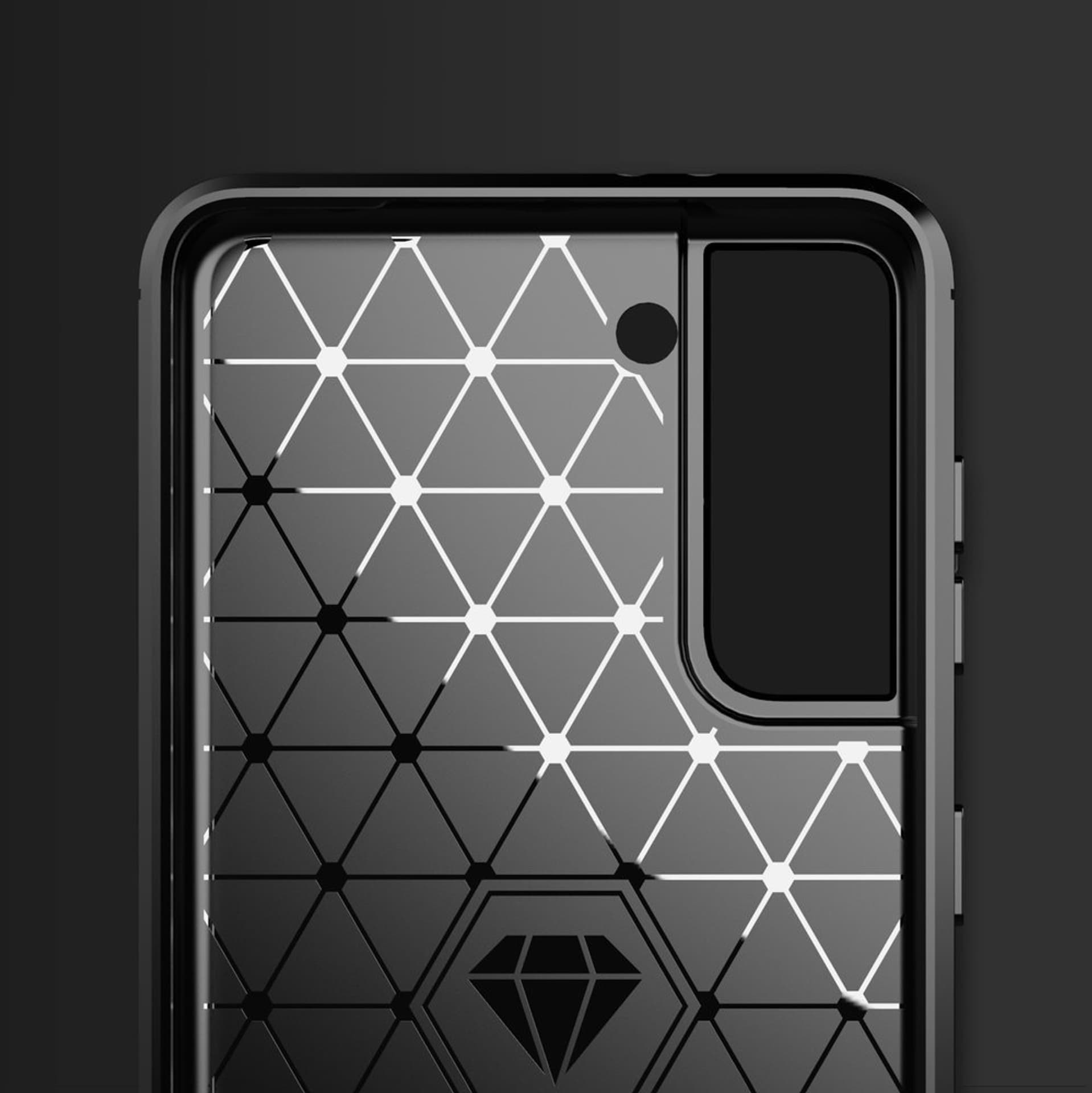 

Carbon Case elastyczne etui pokrowiec Samsung Galaxy S21 FE niebieski