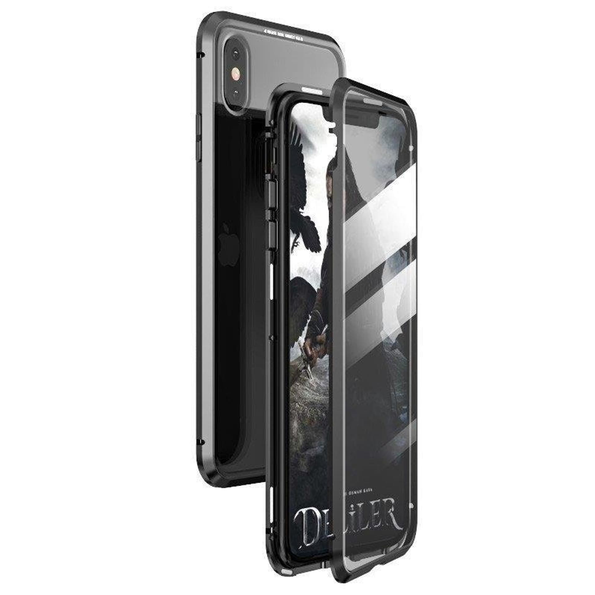 

Wozinsky Full Magnetic Case magnetyczne etui 360 pokrowiec na przód i tył z wbudowanym szkłem Samsung Galaxy A72 4G czarno-przezroczysty