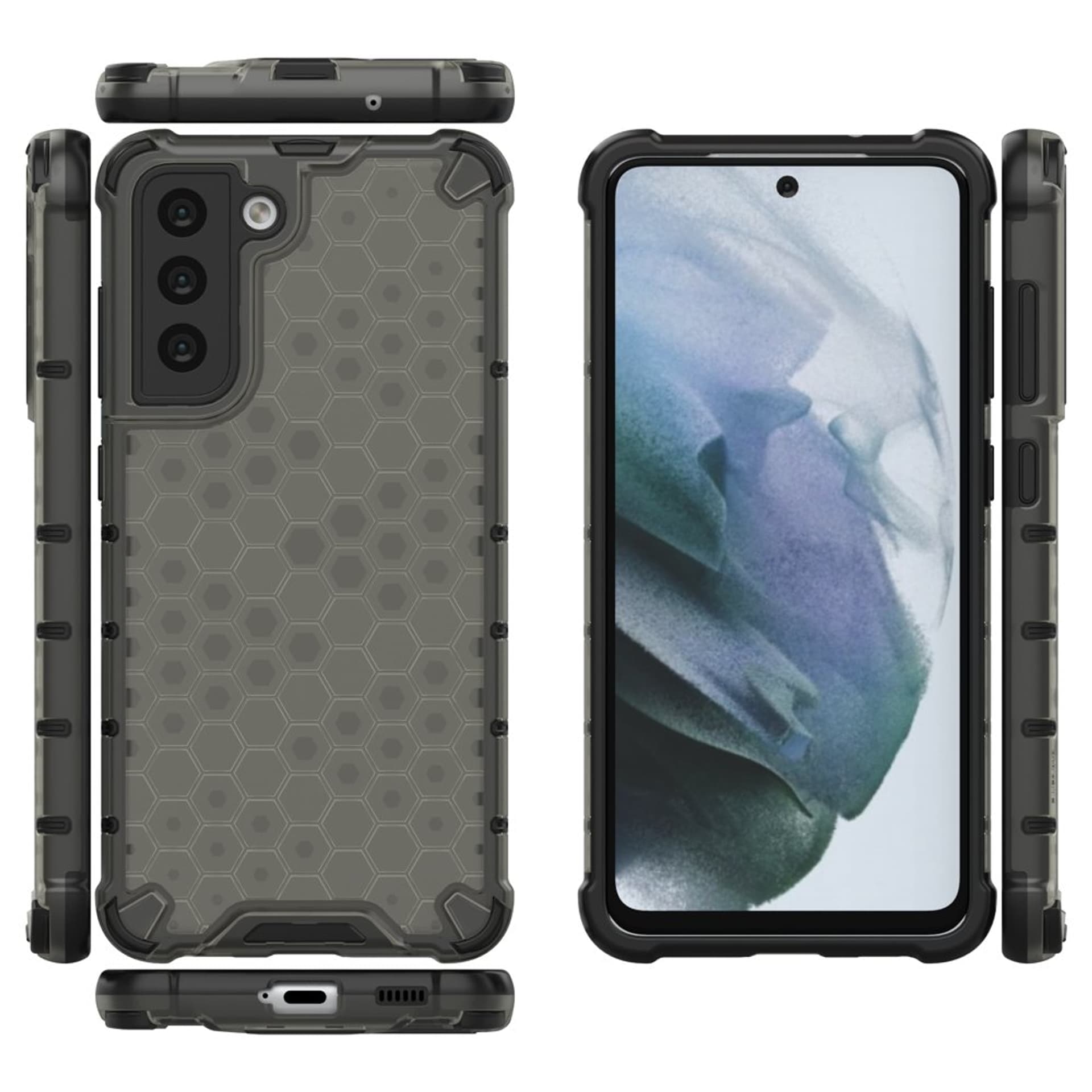 

Honeycomb etui pancerny pokrowiec z żelową ramką Samsung Galaxy S21 FE czarny