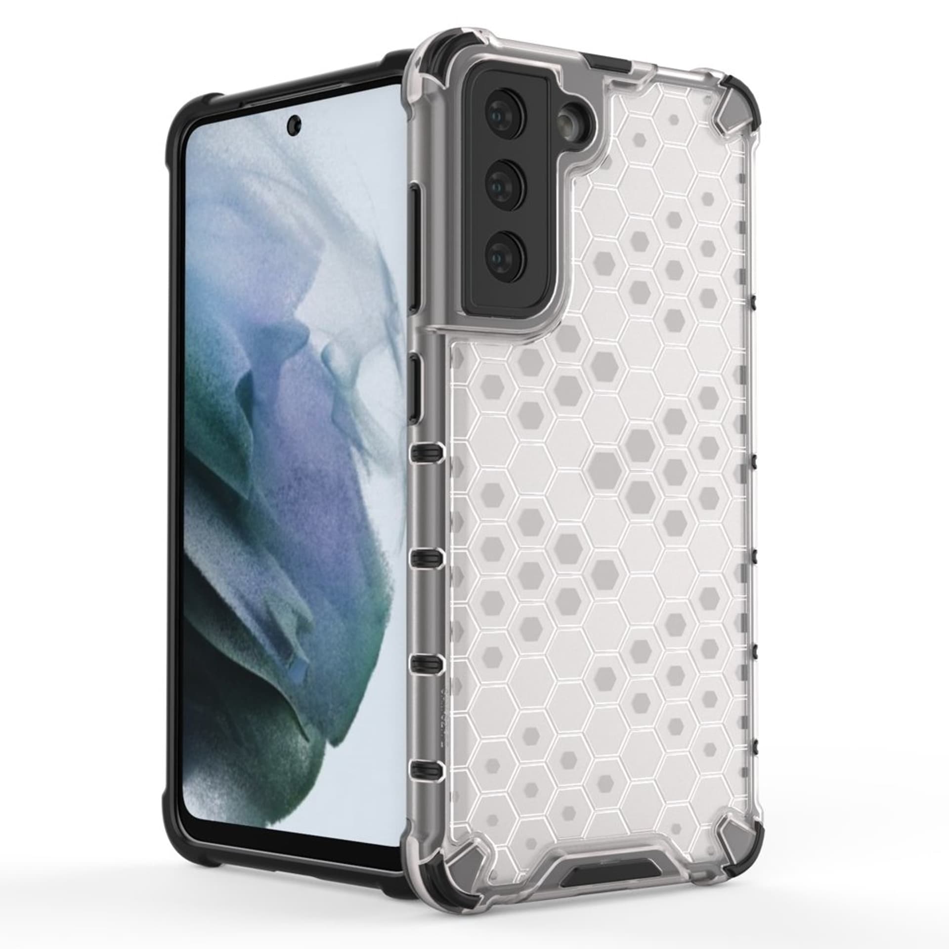 

Honeycomb etui pancerny pokrowiec z żelową ramką Samsung Galaxy S21 FE przezroczysty