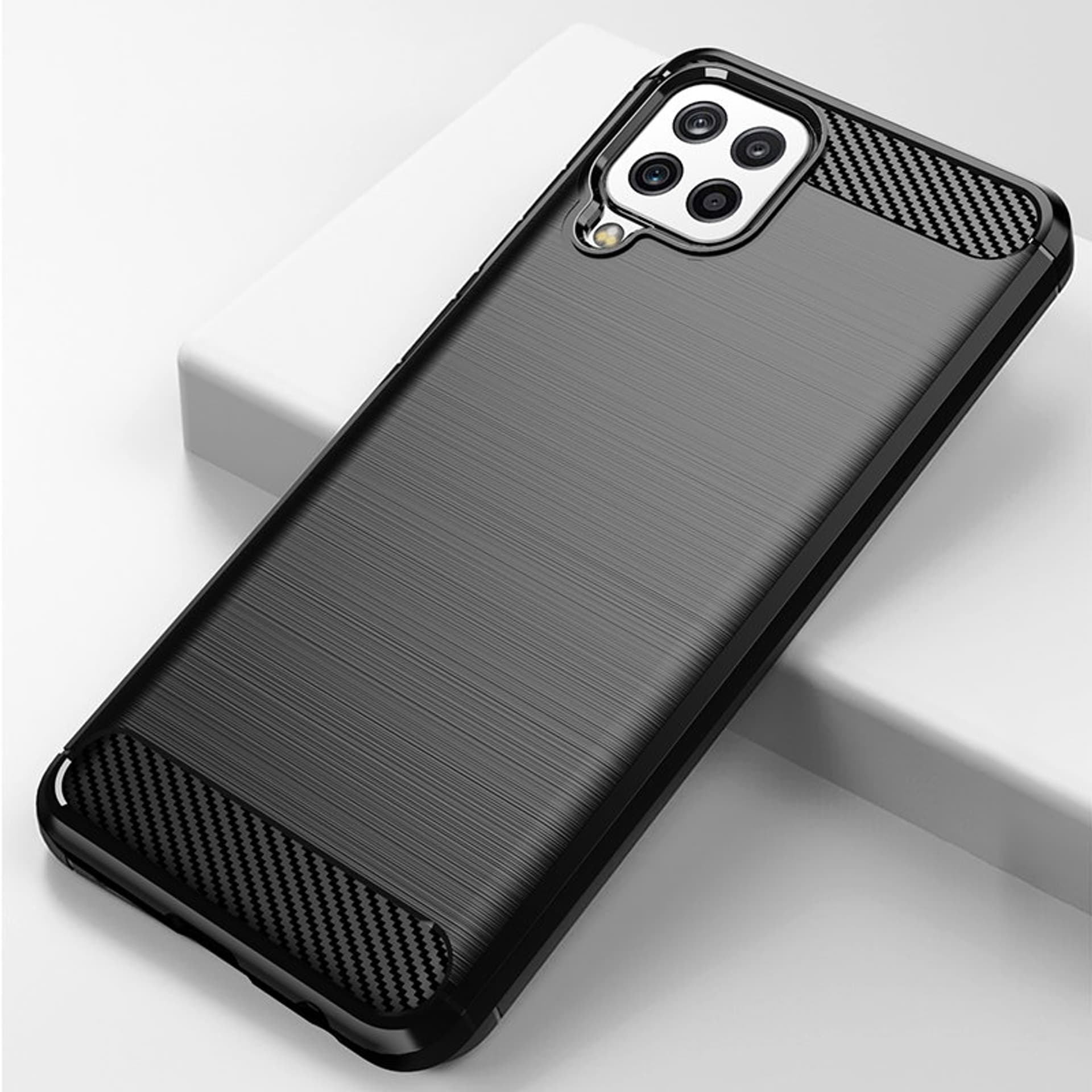 

Carbon Case elastyczne etui pokrowiec Samsung Galaxy A22 4G czarny