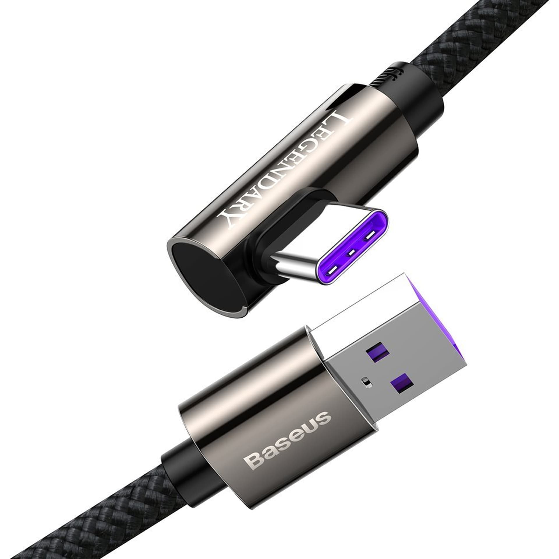 

Baseus Legendary kątowy kabel przewód dla graczy USB - USB Typ C 66W 1m czarny (CATCS-B01)