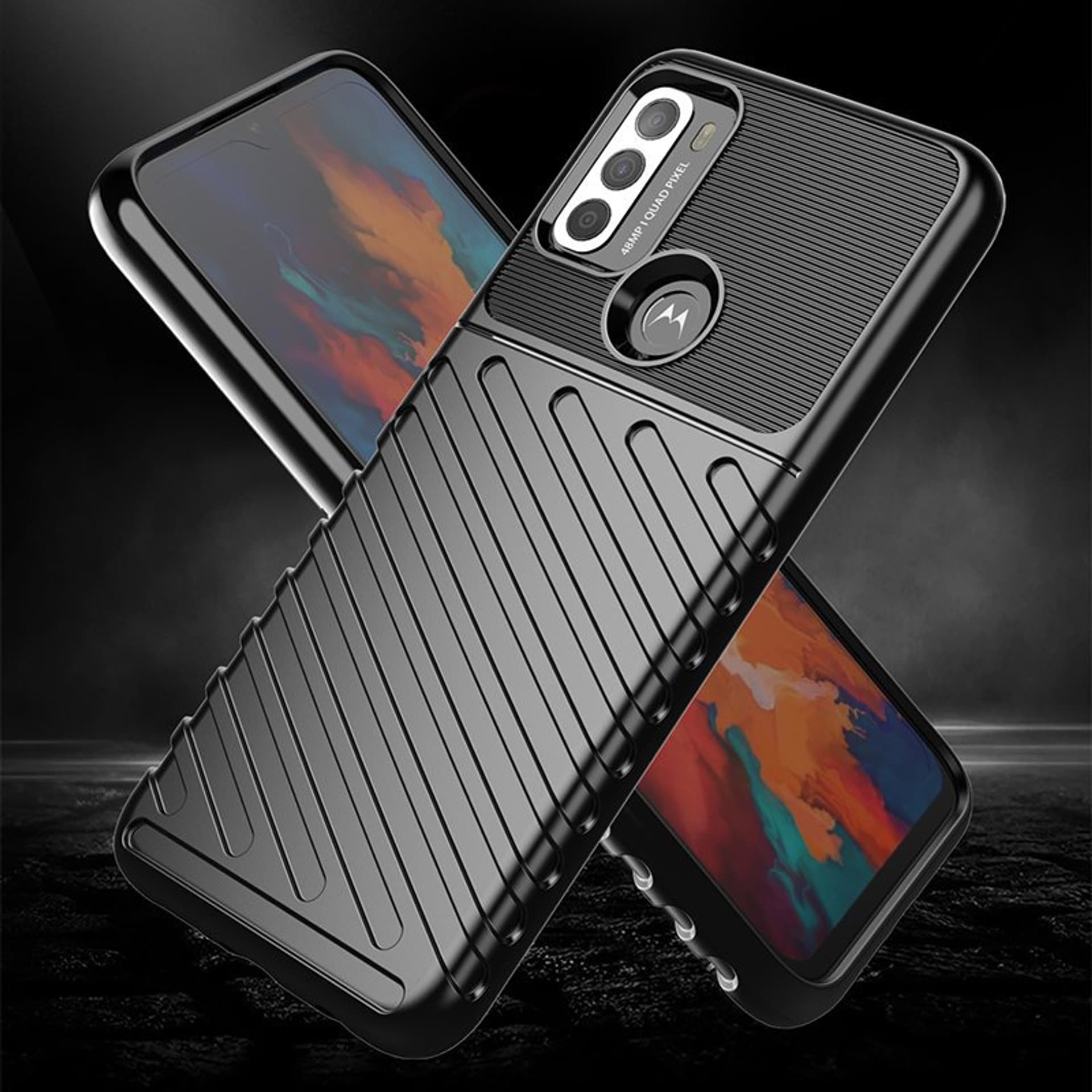 

Thunder Case elastyczne pancerne etui pokrowiec Motorola Moto G50 czarny