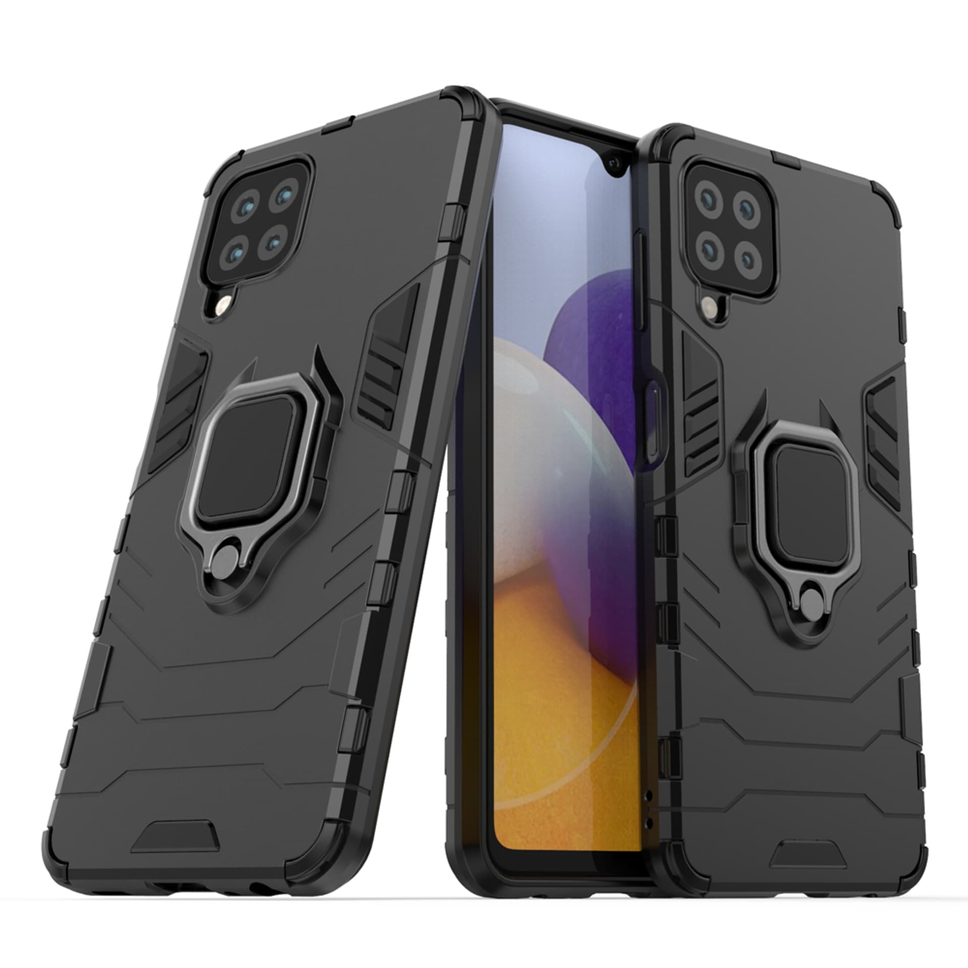 

Ring Armor pancerne hybrydowe etui pokrowiec + magnetyczny uchwyt Samsung Galaxy A22 4G czarny
