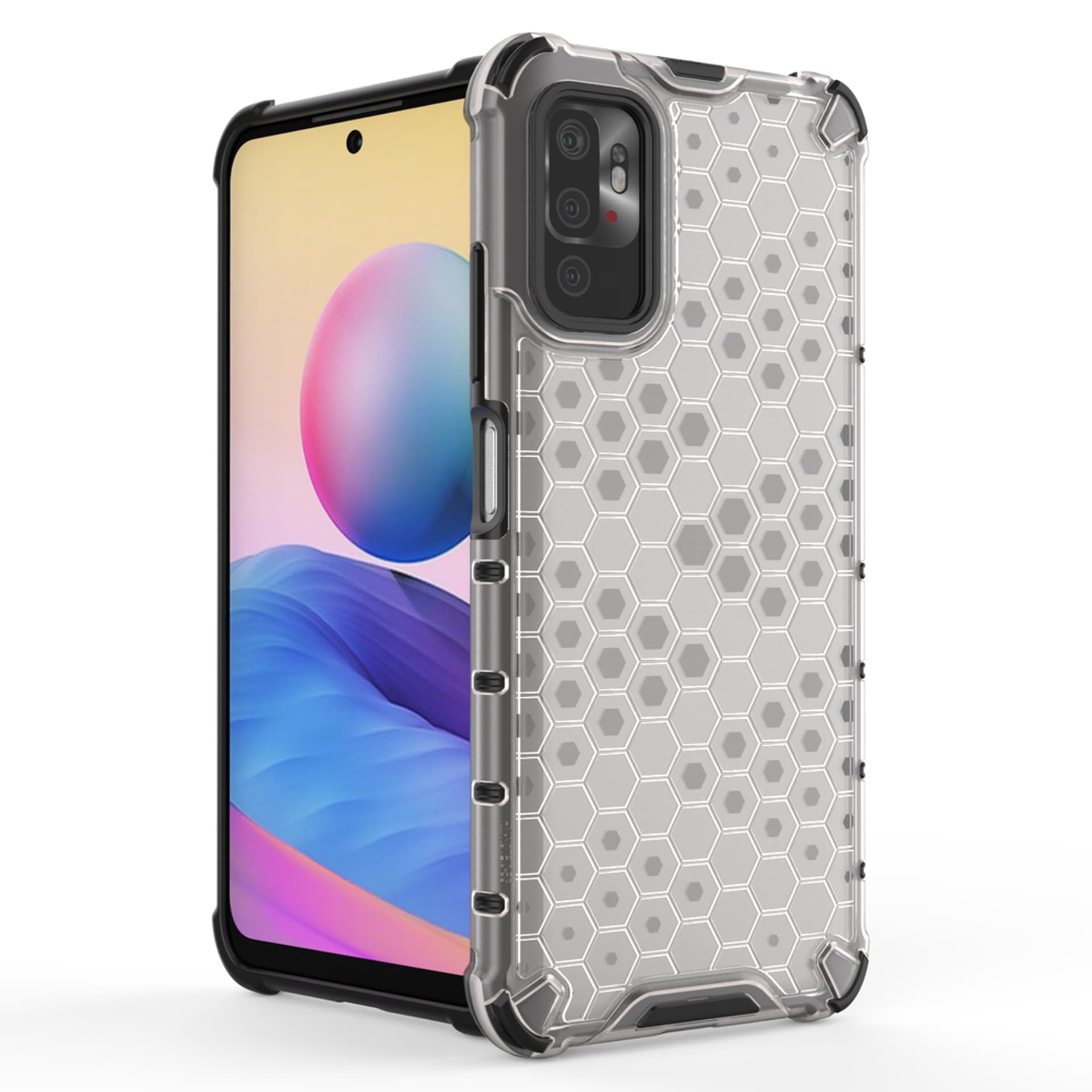 

Honeycomb etui pancerny pokrowiec z żelową ramką Xiaomi Redmi Note 10 5G / Poco M3 Pro przezroczysty