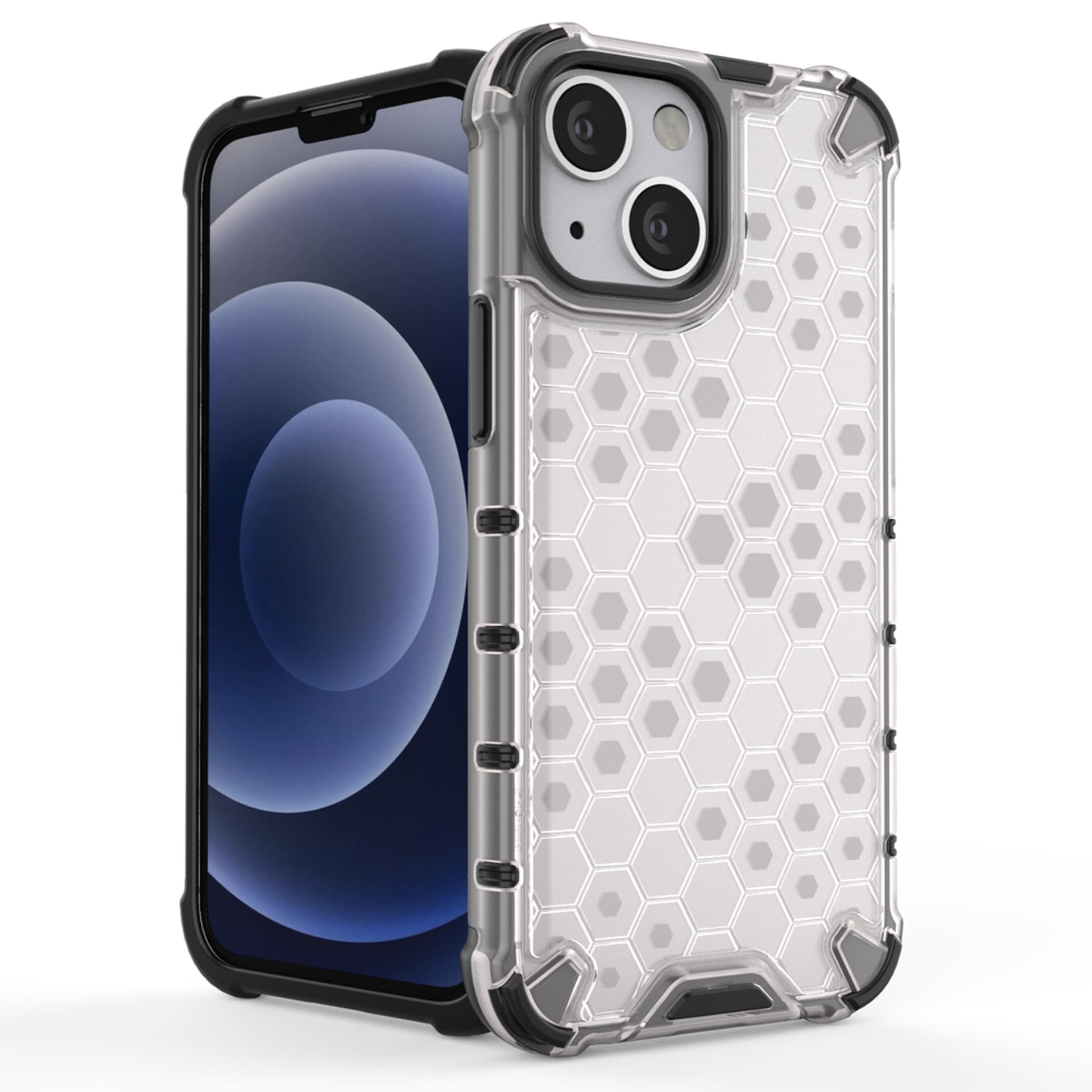 

Honeycomb etui pancerny pokrowiec z żelową ramką iPhone 13 mini przezroczysty