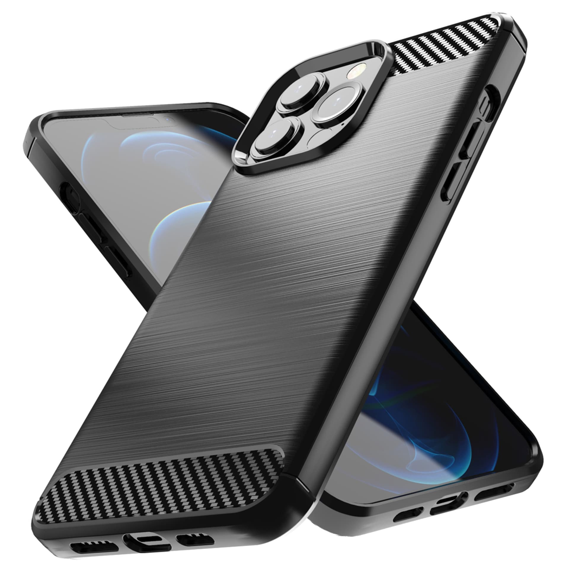 

Carbon Case elastyczne etui pokrowiec iPhone 13 Pro czarny