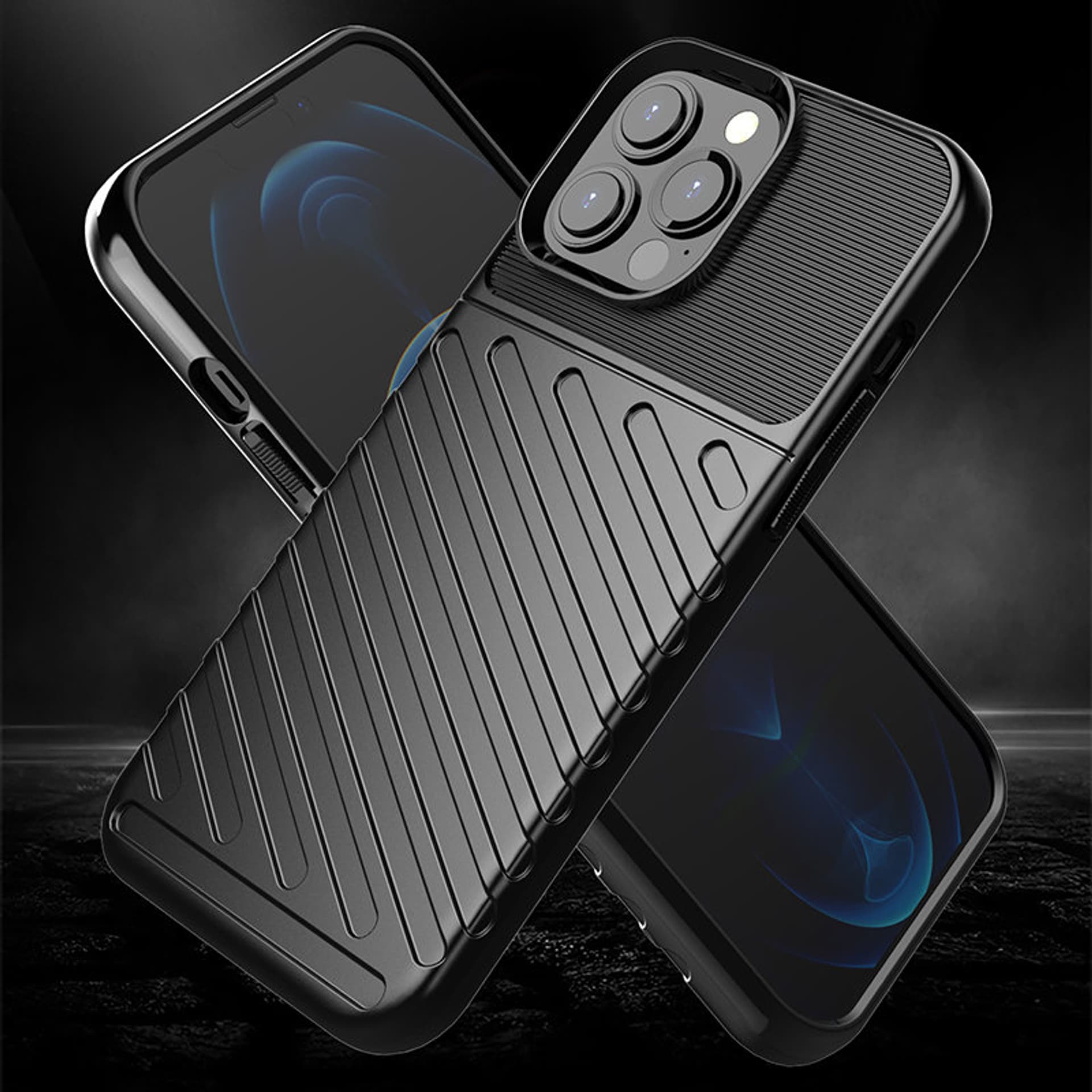 

Thunder Case elastyczne pancerne etui pokrowiec iPhone 13 Pro Max czarny
