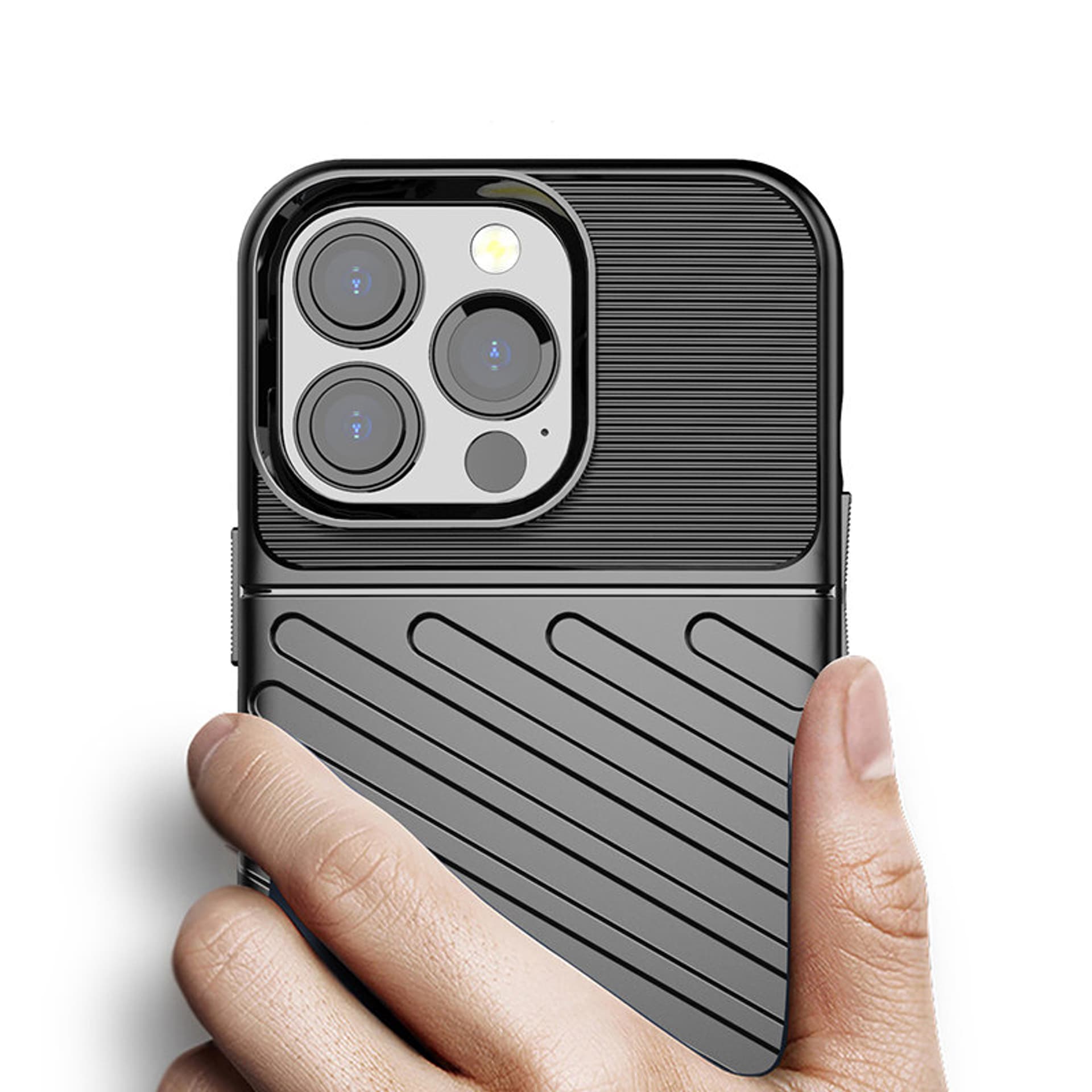 

Thunder Case elastyczne pancerne etui pokrowiec iPhone 13 Pro czarny