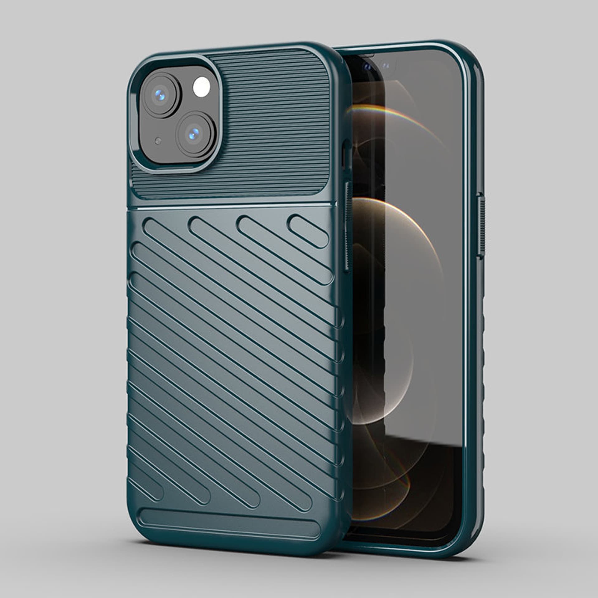

Thunder Case elastyczne pancerne etui pokrowiec iPhone 13 mini zielony