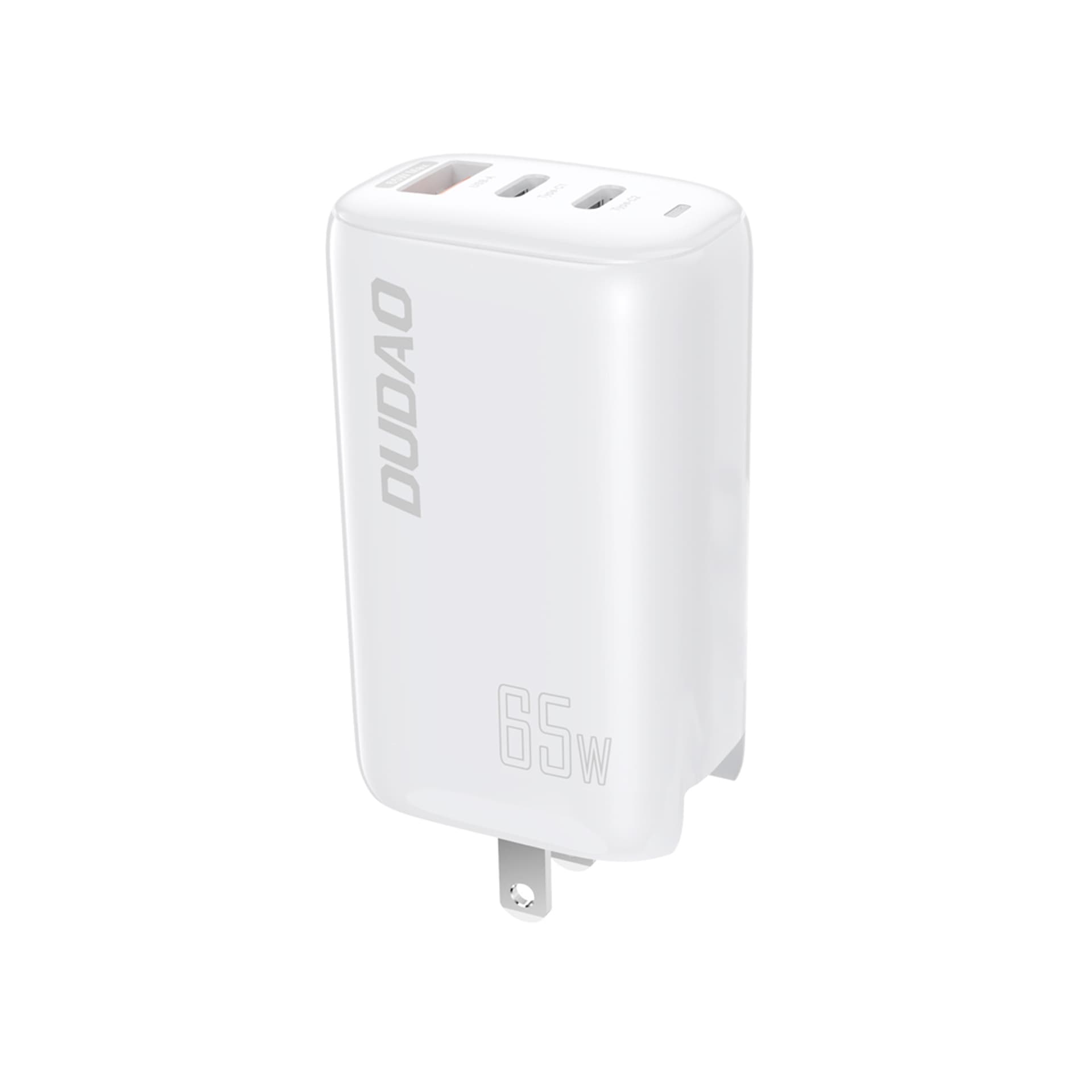 

Dudao 3-portowa ładowarka GaN 3w1 (EU, US, UK) 2 x Typ C (PD) + USB (QC) 65W biała (A7PRO)