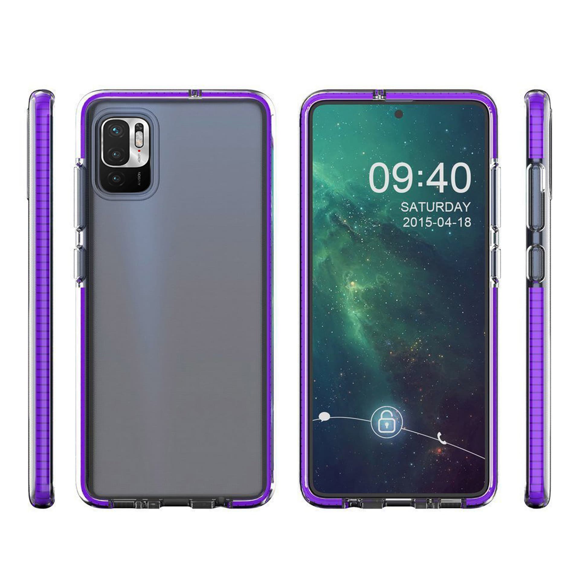 

Spring Case pokrowiec żelowe etui z kolorową ramką do Xiaomi Redmi Note 10 5G / Poco M3 Pro ciemnoróżowy