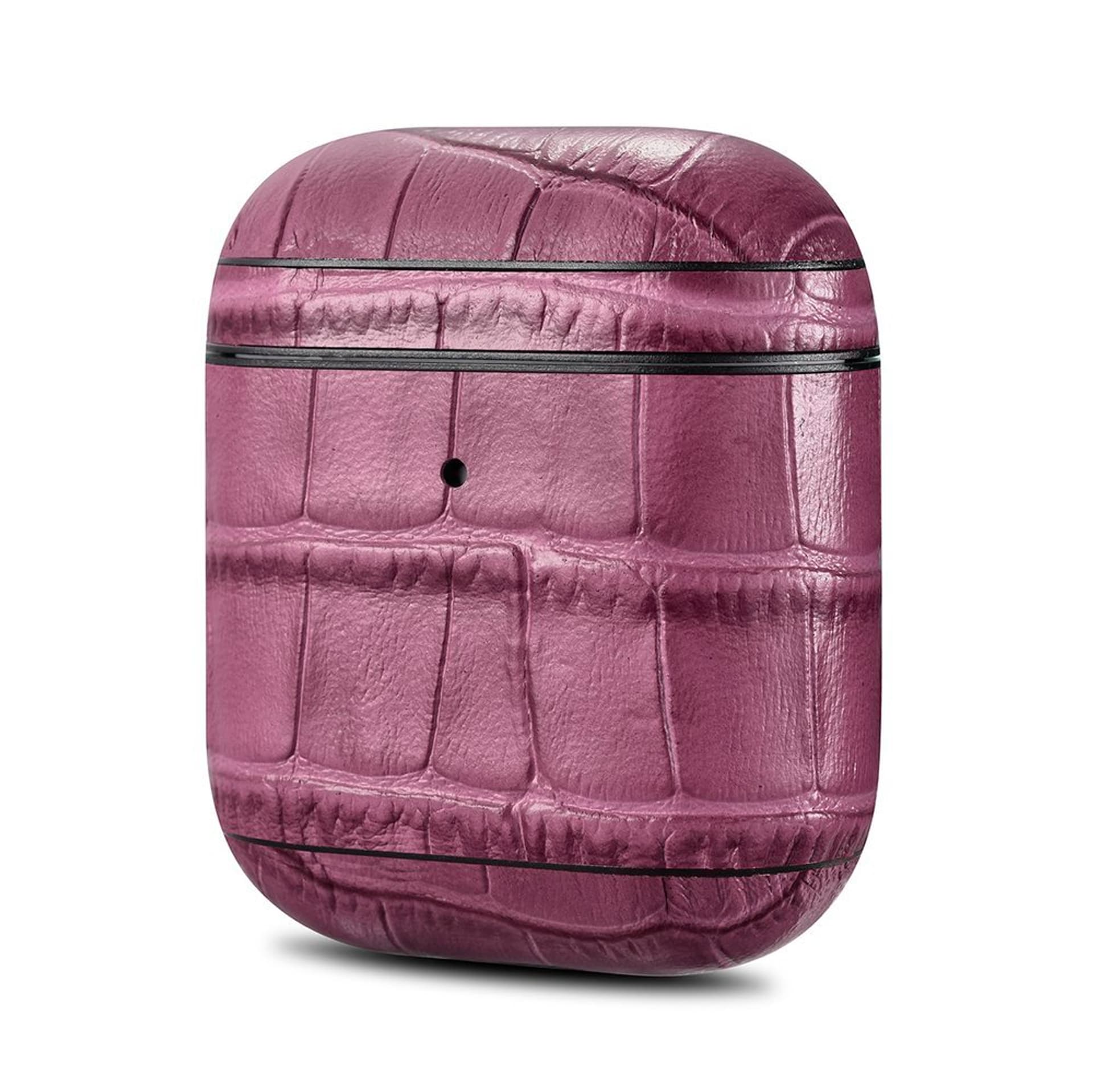 

iCarer Leather Bamboo etui z naturalnej skóry do AirPods 2 / AirPods 1 fioletowy (WMAP009-PE)