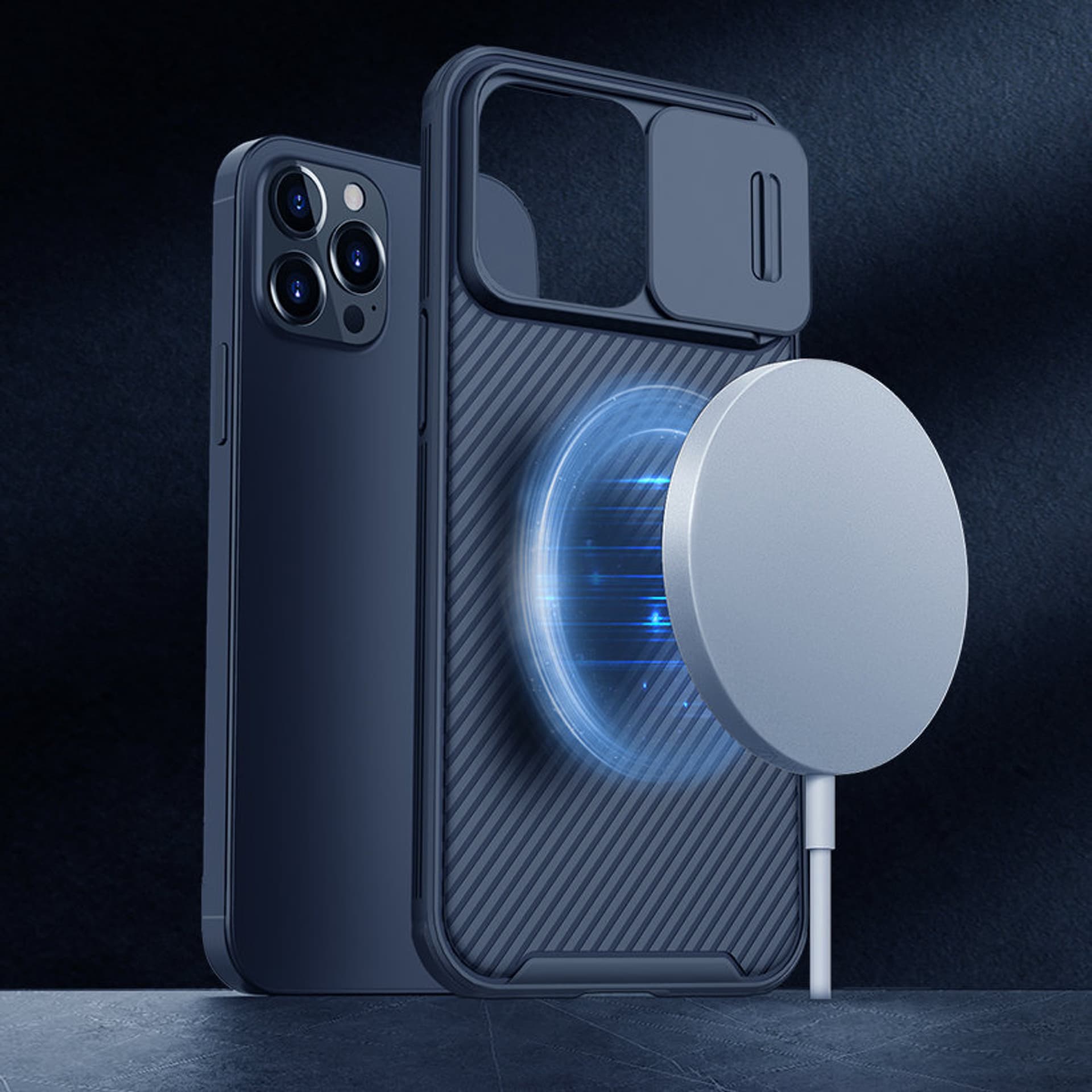 

Nillkin CamShield Pro Magnetic Case pancerne etui pokrowiec osłona na aparat kamerę iPhone 13 Pro Max czarny (kompatybilne z MagSafe)