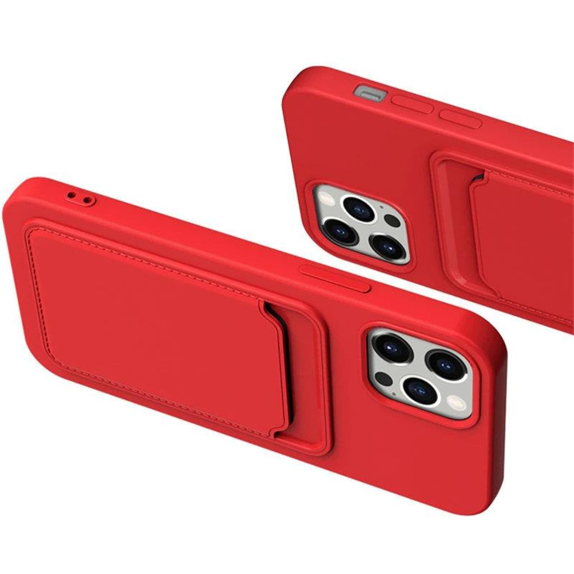 

Card Case silikonowe etui portfel z kieszonką na kartę dokumenty do iPhone 11 Pro czerwony