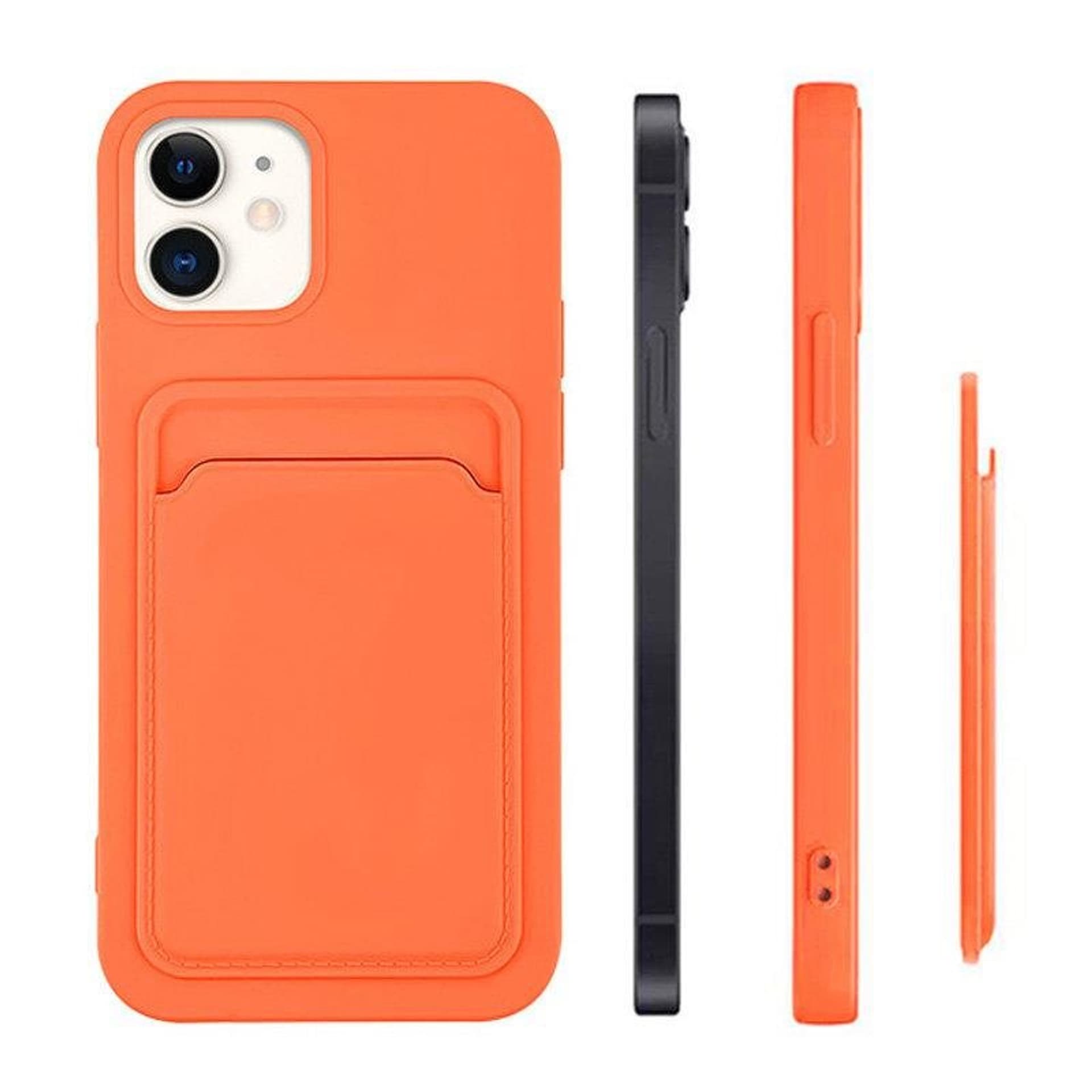 

Card Case silikonowe etui portfel z kieszonką na kartę dokumenty do Xiaomi Redmi 10X 4G / Xiaomi Redmi Note 9 biały