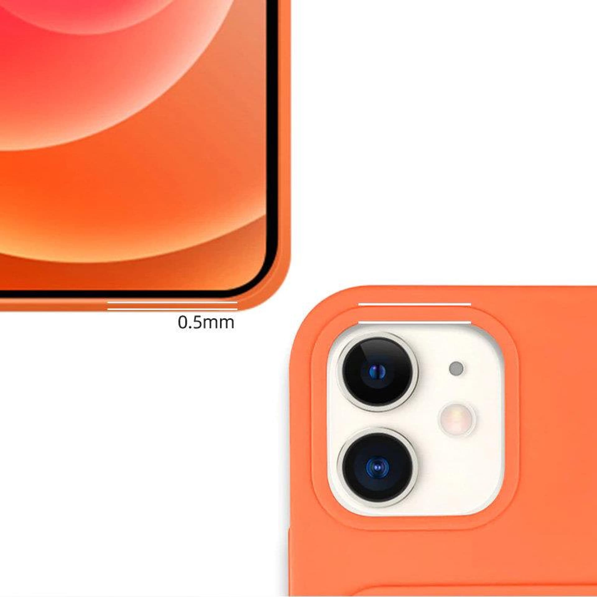 

Card Case silikonowe etui portfel z kieszonką na kartę dokumenty do iPhone 12 mini pomarańczowy