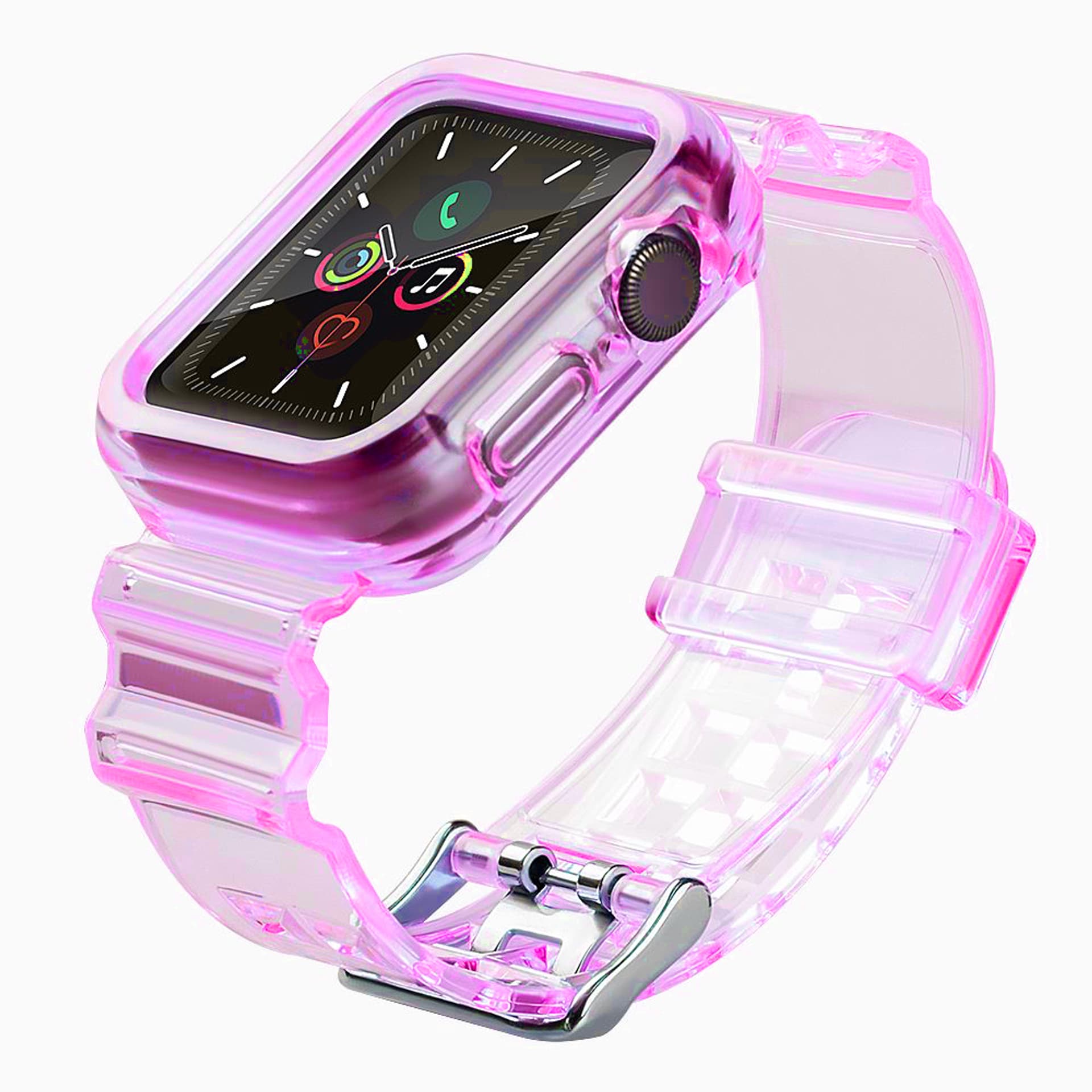 

Strap Light Set silikonowa opaska pasek bransoleta bransoletka etui do zegarka Watch 6 40mm / Watch 5 40mm / Watch 4 40mm / Watch SE 40mm czerwony