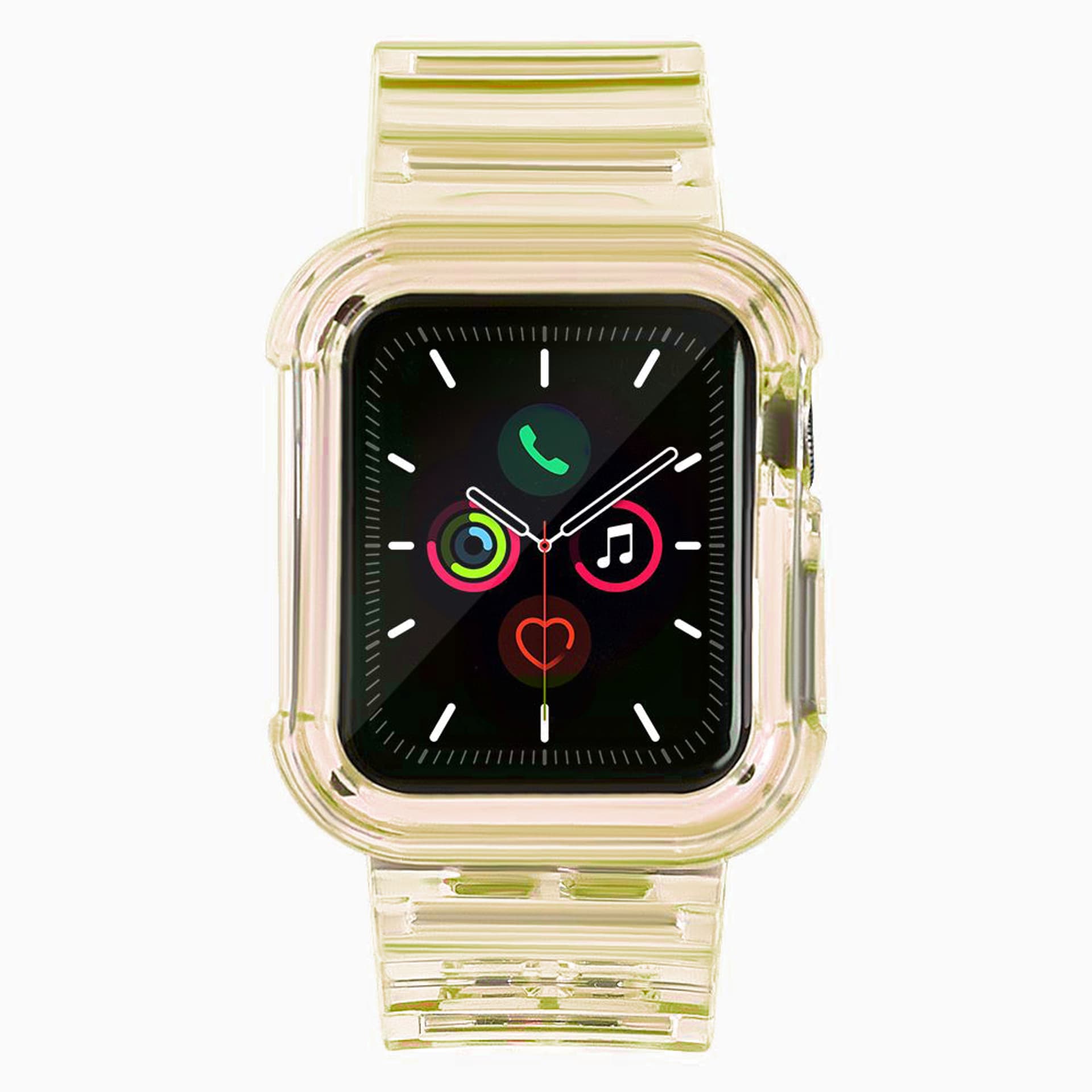 

Strap Light Set silikonowa opaska pasek bransoleta bransoletka etui do zegarka Watch 6 40mm / Watch 5 40mm / Watch 4 40mm / Watch SE 40mm żółty
