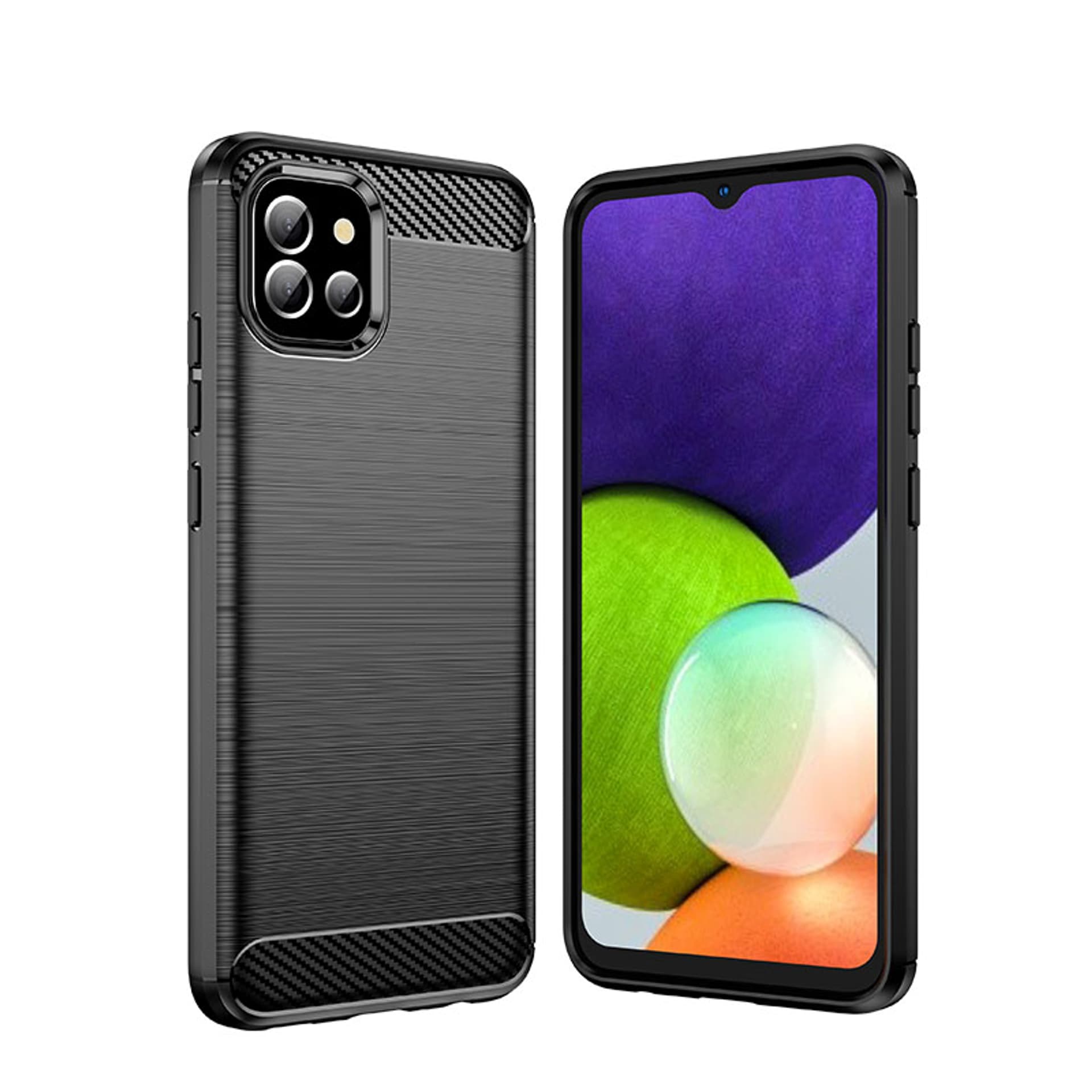 

Carbon Case elastyczne etui pokrowiec Samsung A03S EU (166.5) czarny, 166.5) czarn