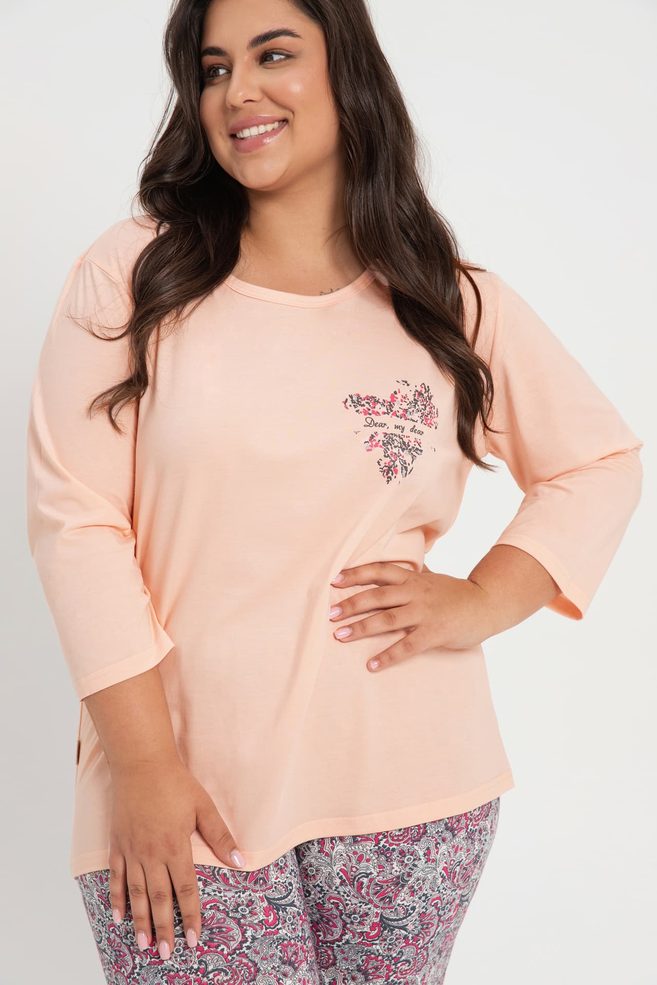 

PIŻAMA TARO 3017 MELISSA AW24 01 4XL-6XL (kolor MORELOWY, rozmiar 4XL)