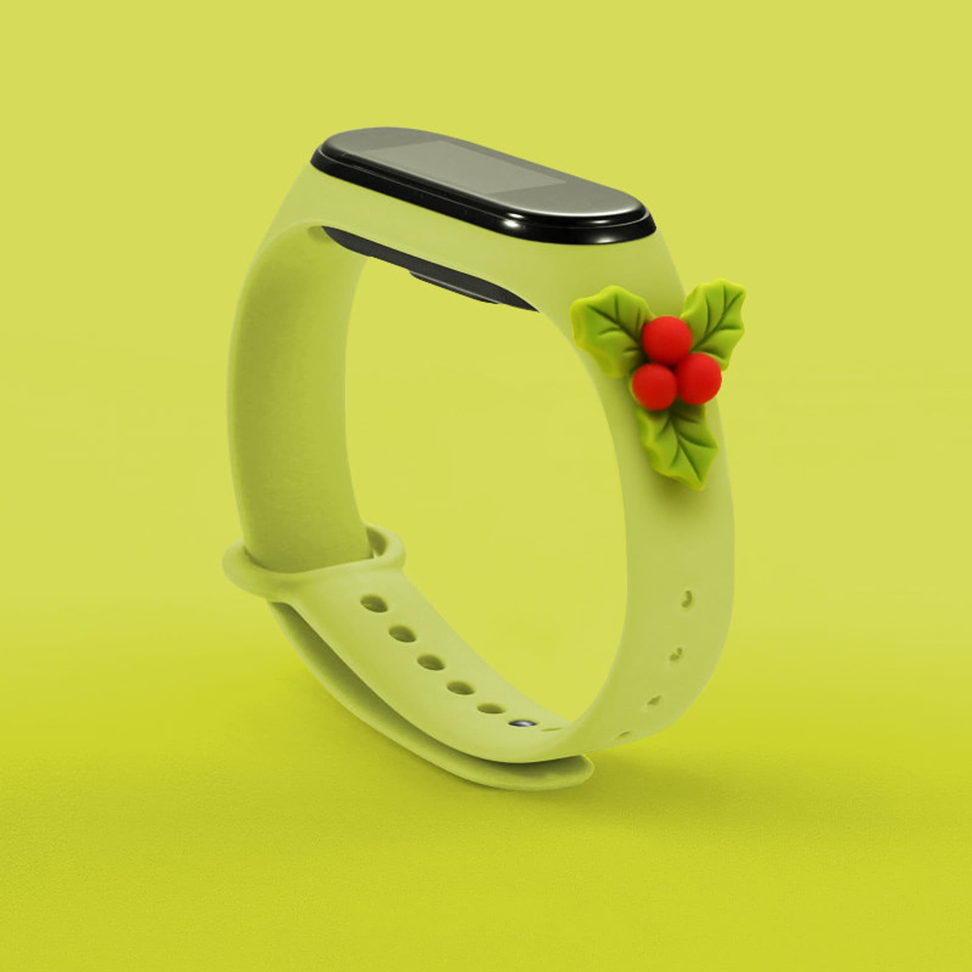 

Strap Xmas opaska do Xiaomi Mi Band 4 / Mi Band 3 świąteczny silikonowy pasek bransoletka zielony (jemioła)