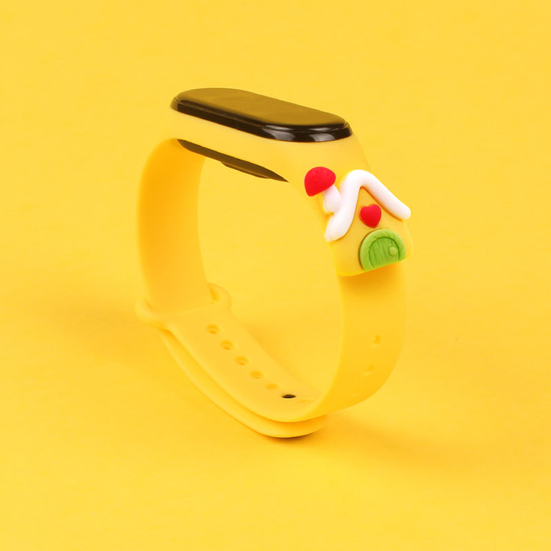 

Strap Xmas opaska do Xiaomi Mi Band 4 / Mi Band 3 świąteczny silikonowy pasek bransoletka żółty (domek)