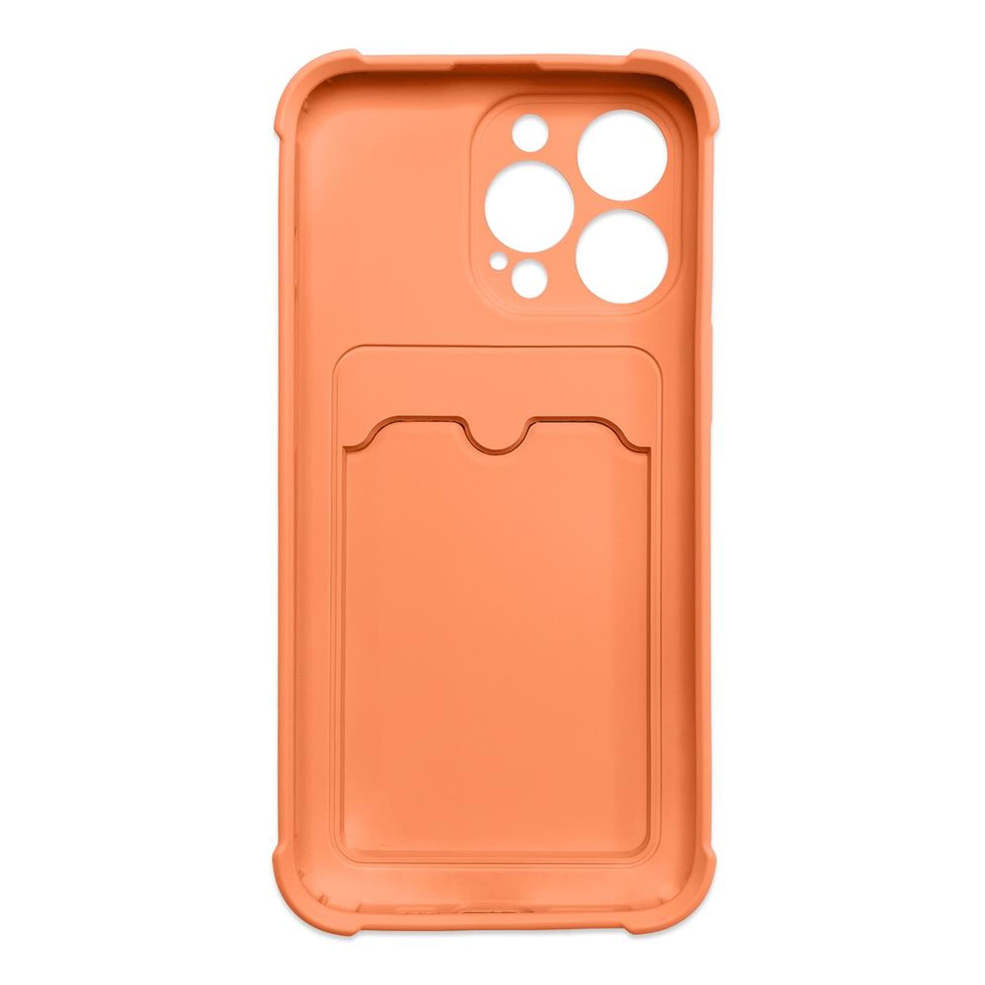 

Card Armor Case etui pokrowiec do iPhone 12 Pro portfel na kartę silikonowe pancerne etui Air Bag pomarańczowy