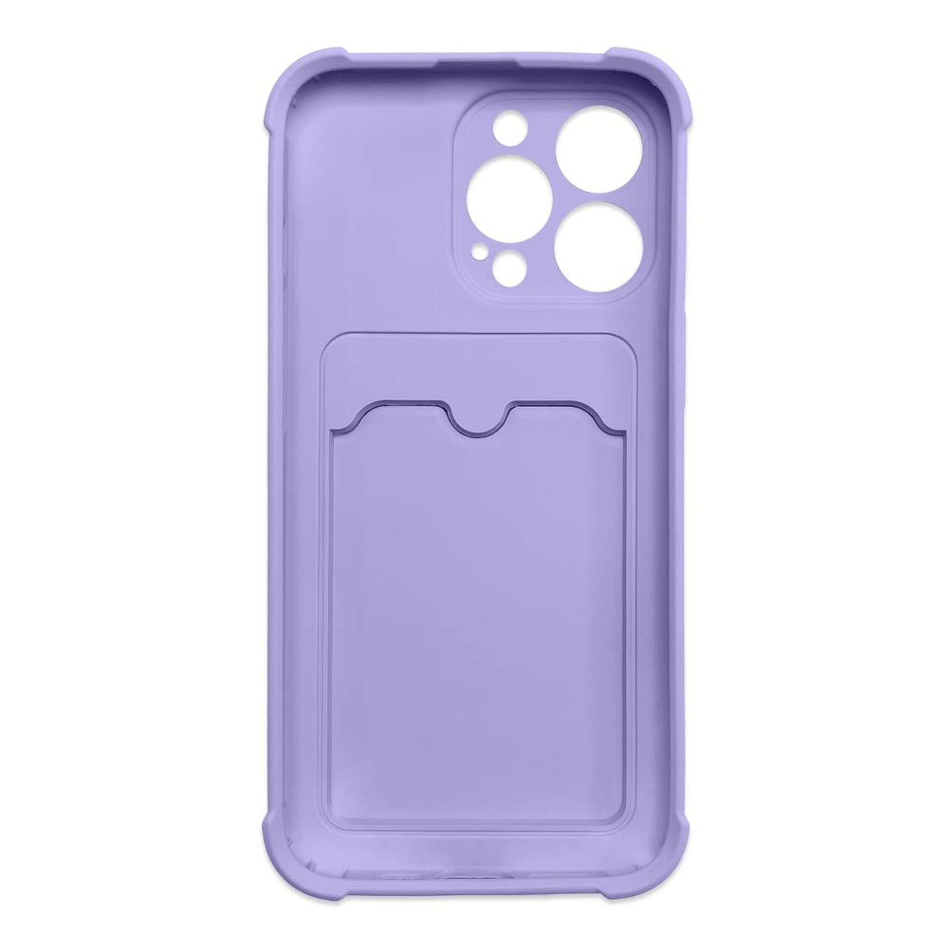 

Card Armor Case etui pokrowiec do iPhone 12 Pro portfel na kartę silikonowe pancerne etui Air Bag fioletowy