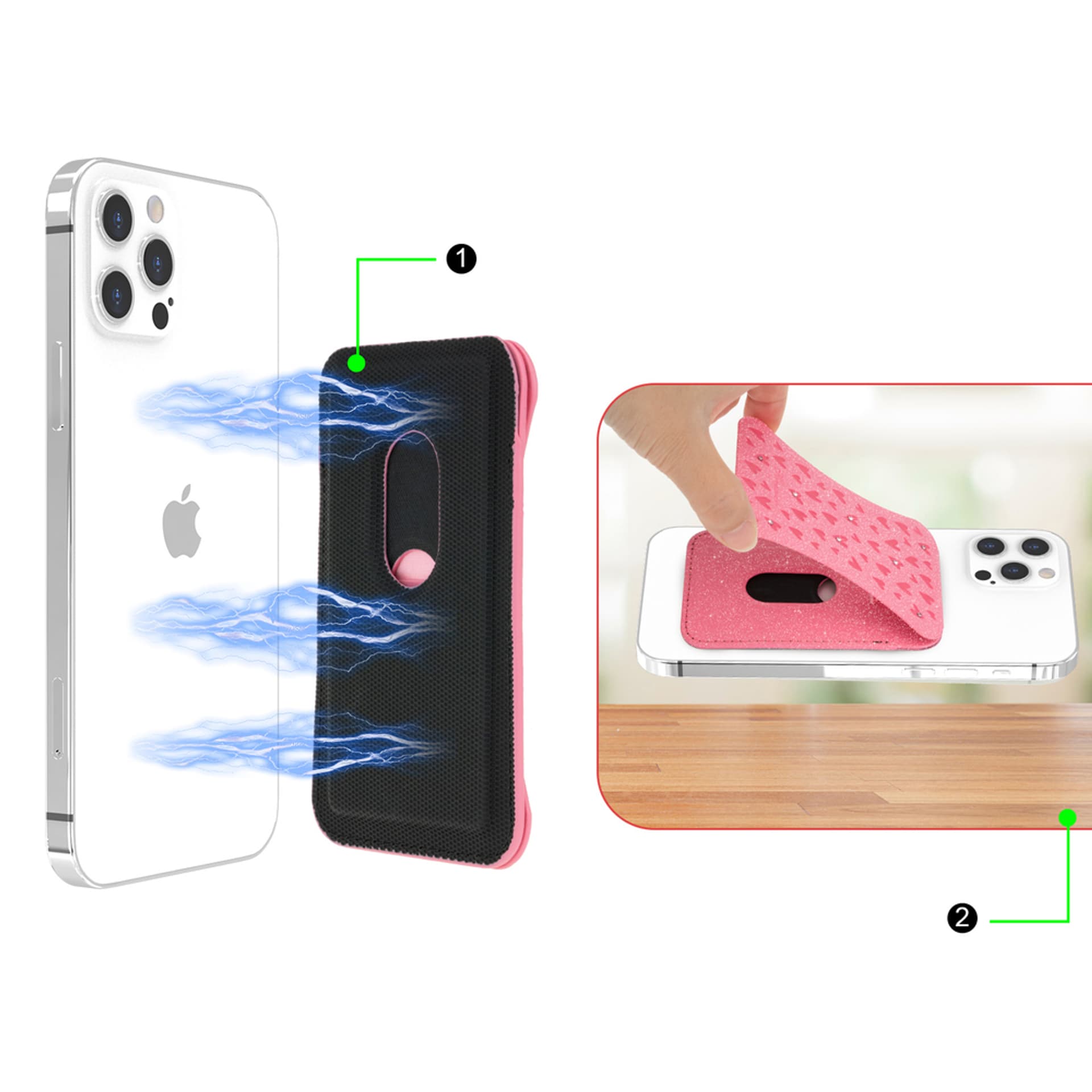 

Kingxbar Magnetic Pocket magnetyczny portfel do iPhone 12 / 13 (Pro / Max / Mini) podstawka kompatybilny z MagSafe etui na karty płatnicze różowy, Pro / max / mini) podstawka kompatybilny z magsafe etui na karty płatnicze różow