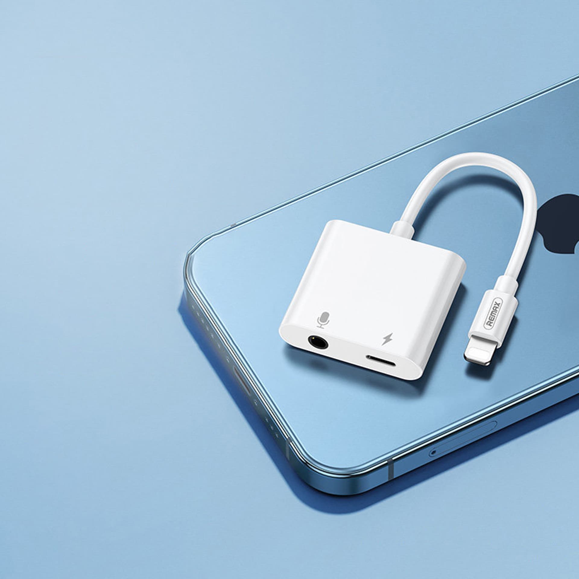 

Remax Remine Series adapter przejściówka Lightning - mini jack 3,5mm + Lightning biały (RL-LA12)