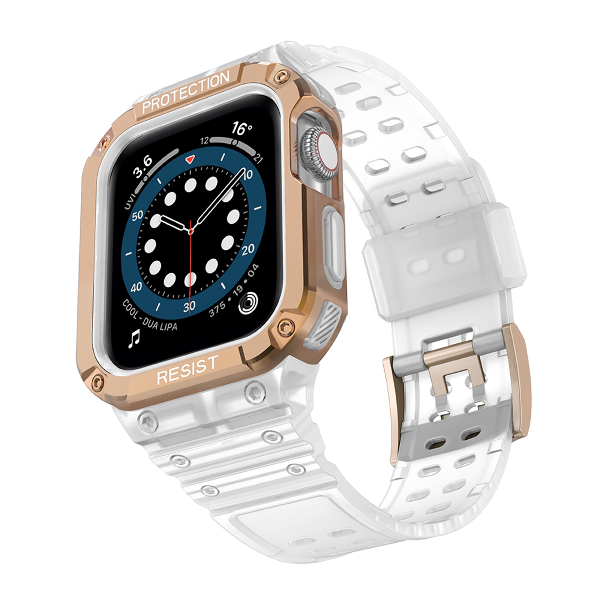 

Protect Strap Band opaska z etui do Apple Watch 7 / 6 / 5 / 4 / 3 / 2 / SE (41 / 40 / 38mm) obudowa pancerny pokrowiec na zegarek różowy, 41 / 40 / 38mm) obudowa pancerny pokrowiec na zegarek różow