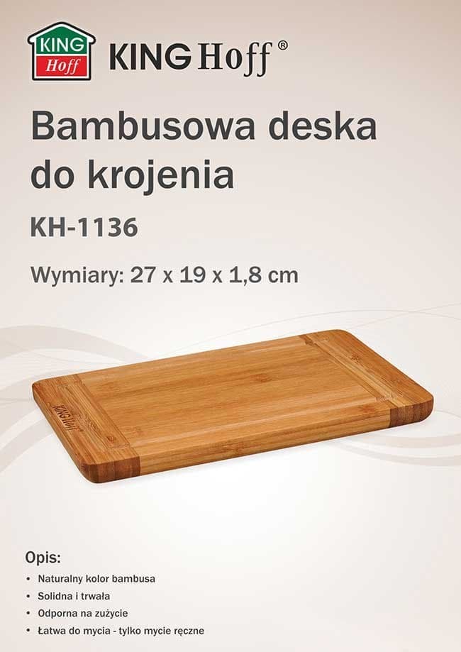 

BAMBUSOWA DESKA KUCHENNA 27x19cm KINGHOFF KH-1136